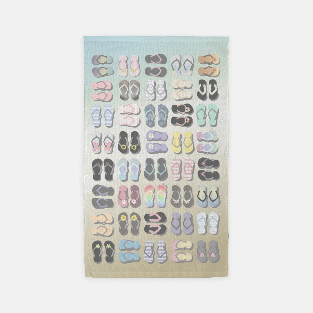Microfiber Terry Dish or Hand Towel- Sandy Pua Toes in My Rubbah Slippahs