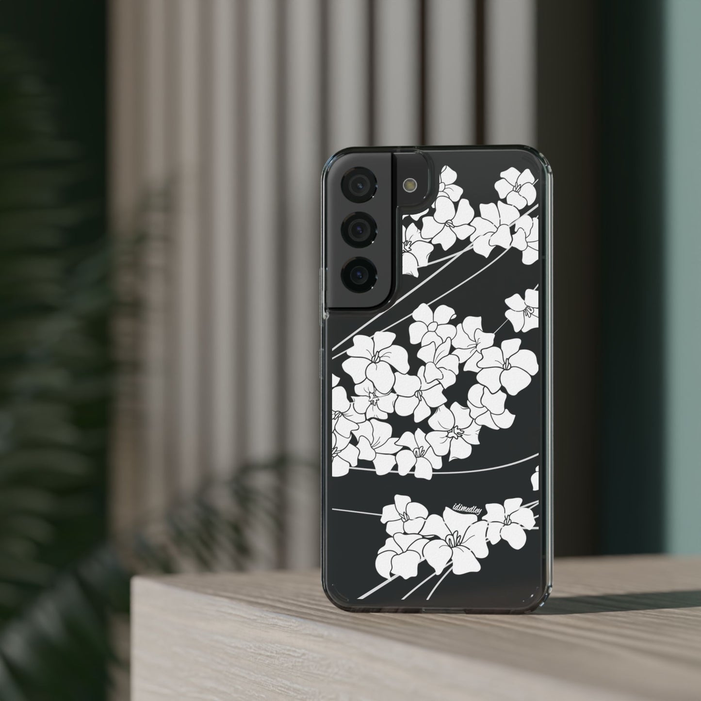 Puakenikeni En Face Flower Swirls (White) CLEAR Case