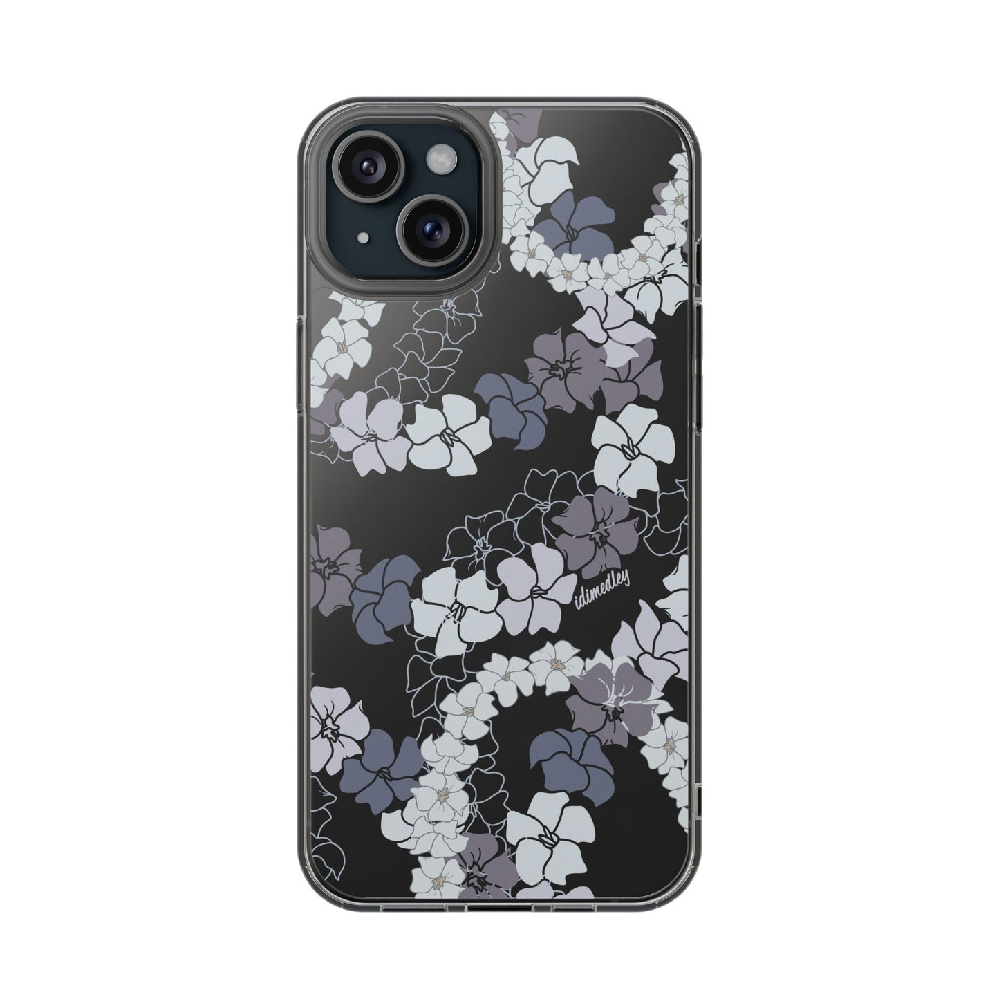 Puakenikeni En Face Flower Leis (Blue and Purple) CLEAR Case