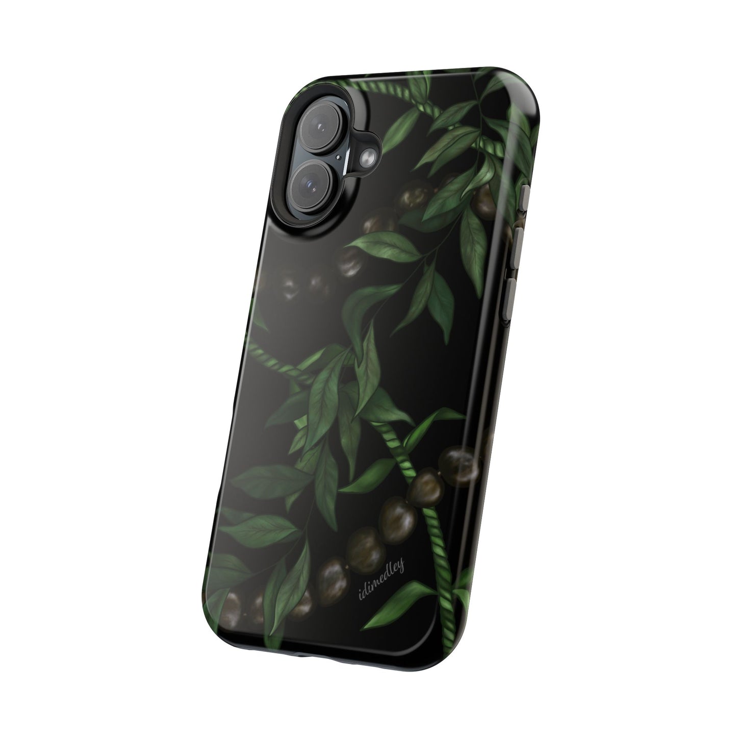Kukui Nut, Maile, Ti Leaf Lei (Black), MAGSAFE