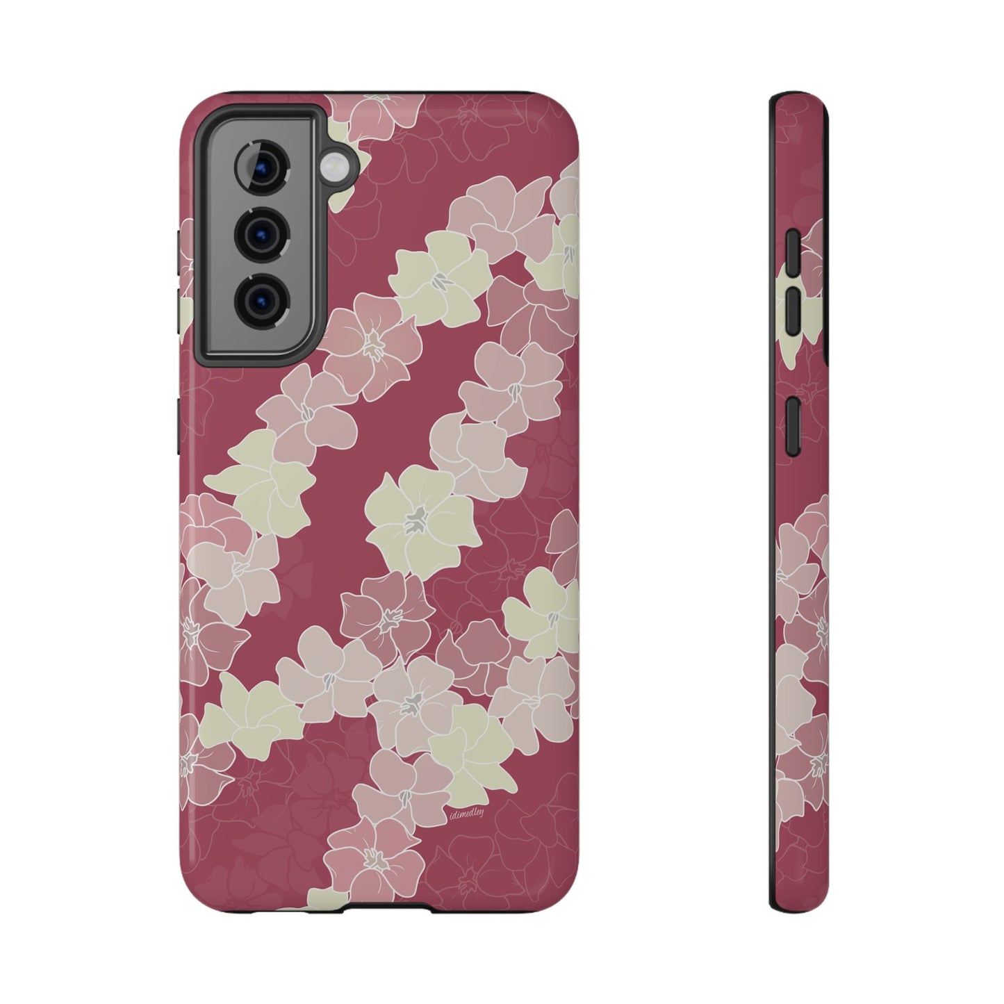 Puakenikeni En Face Flower Leis (Fruit Punch Pink)