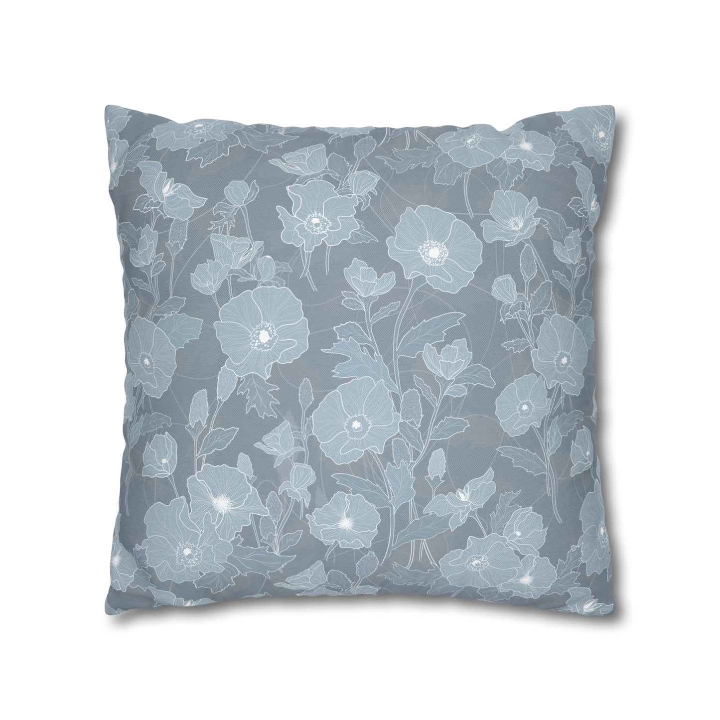 Canvas Throw Pillow Case- Pua Kala in Blue