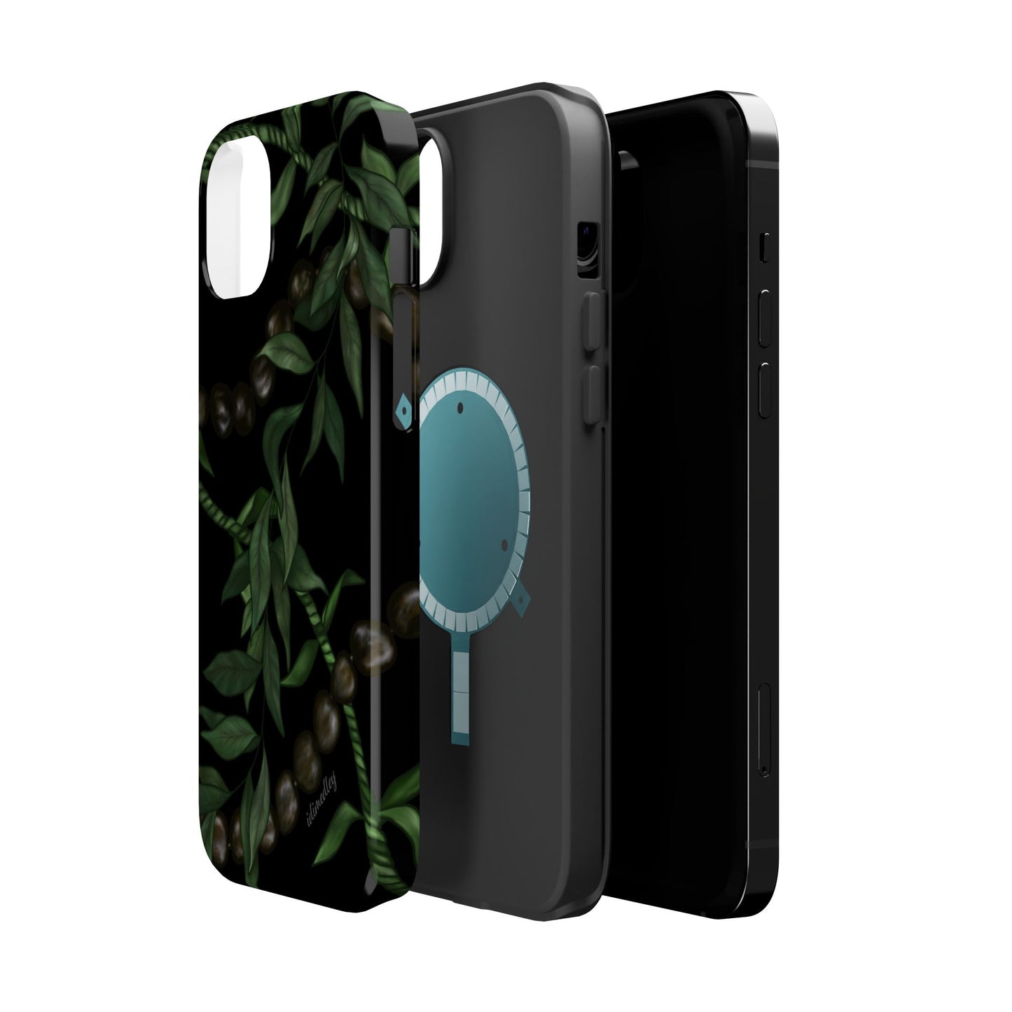Kukui Nut, Maile, Ti Leaf Lei (Black), MAGSAFE
