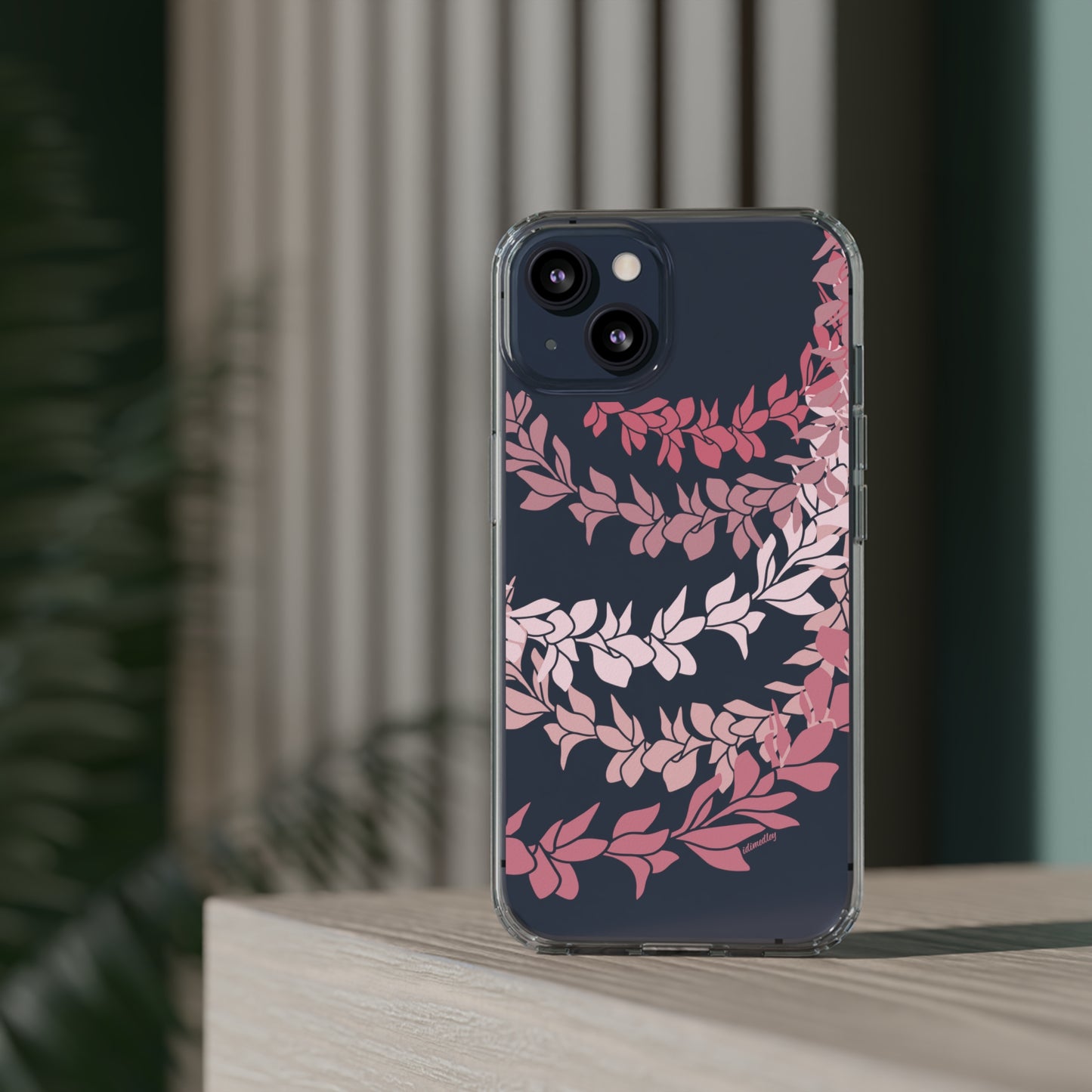 Pink Plumeria Flower Leis CLEAR Case