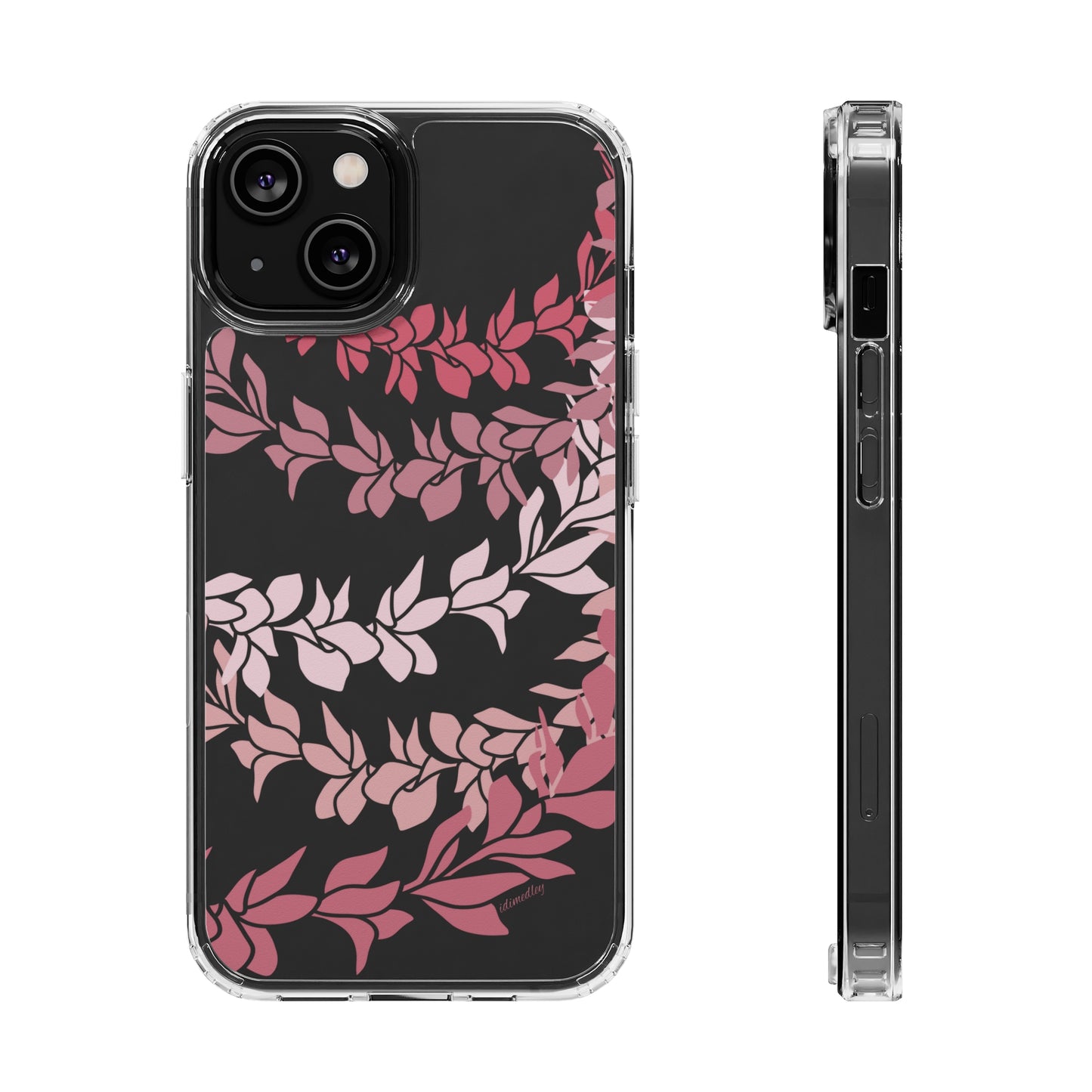 Pink Plumeria Flower Leis CLEAR Case