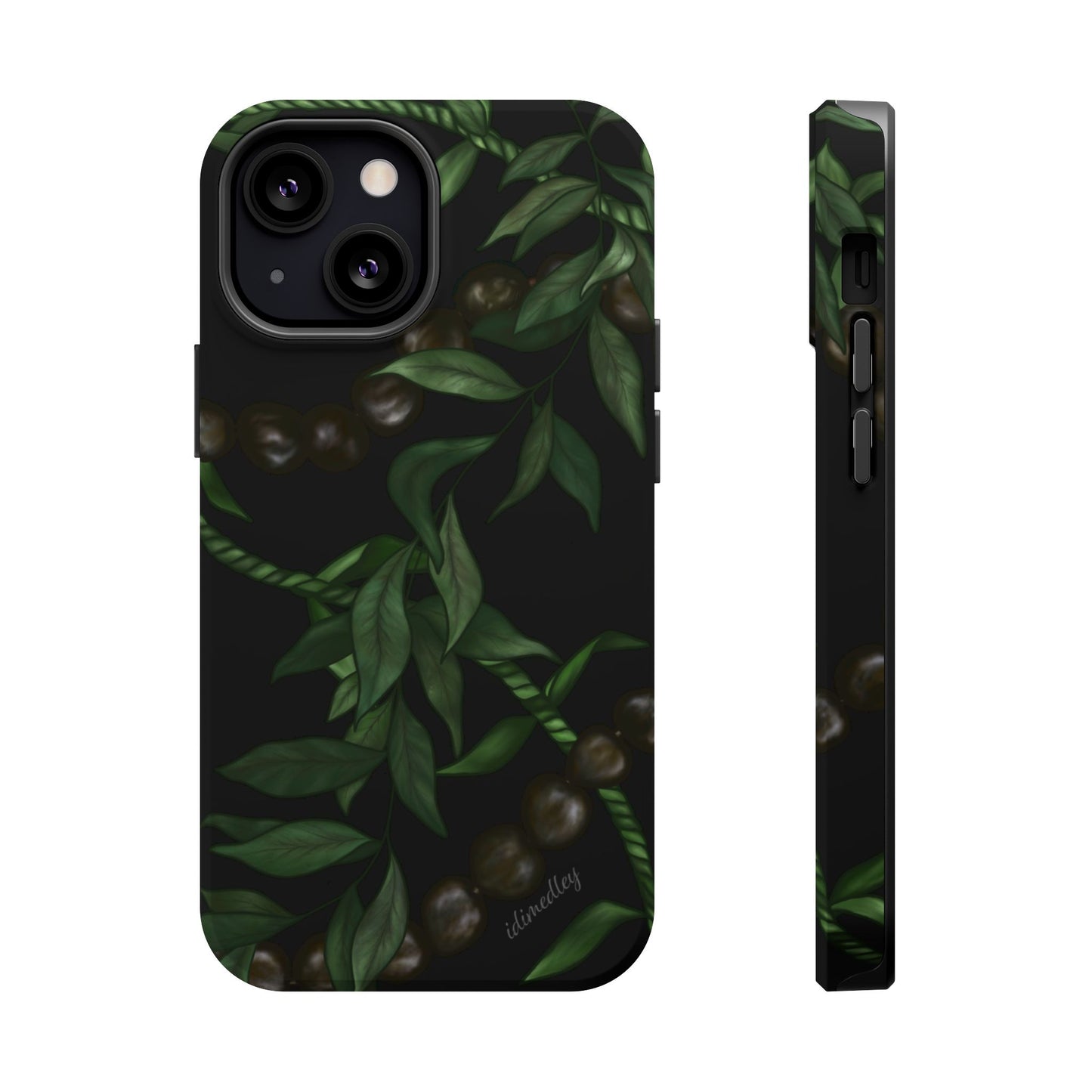 Kukui Nut, Maile, Ti Leaf Lei (Black), MAGSAFE