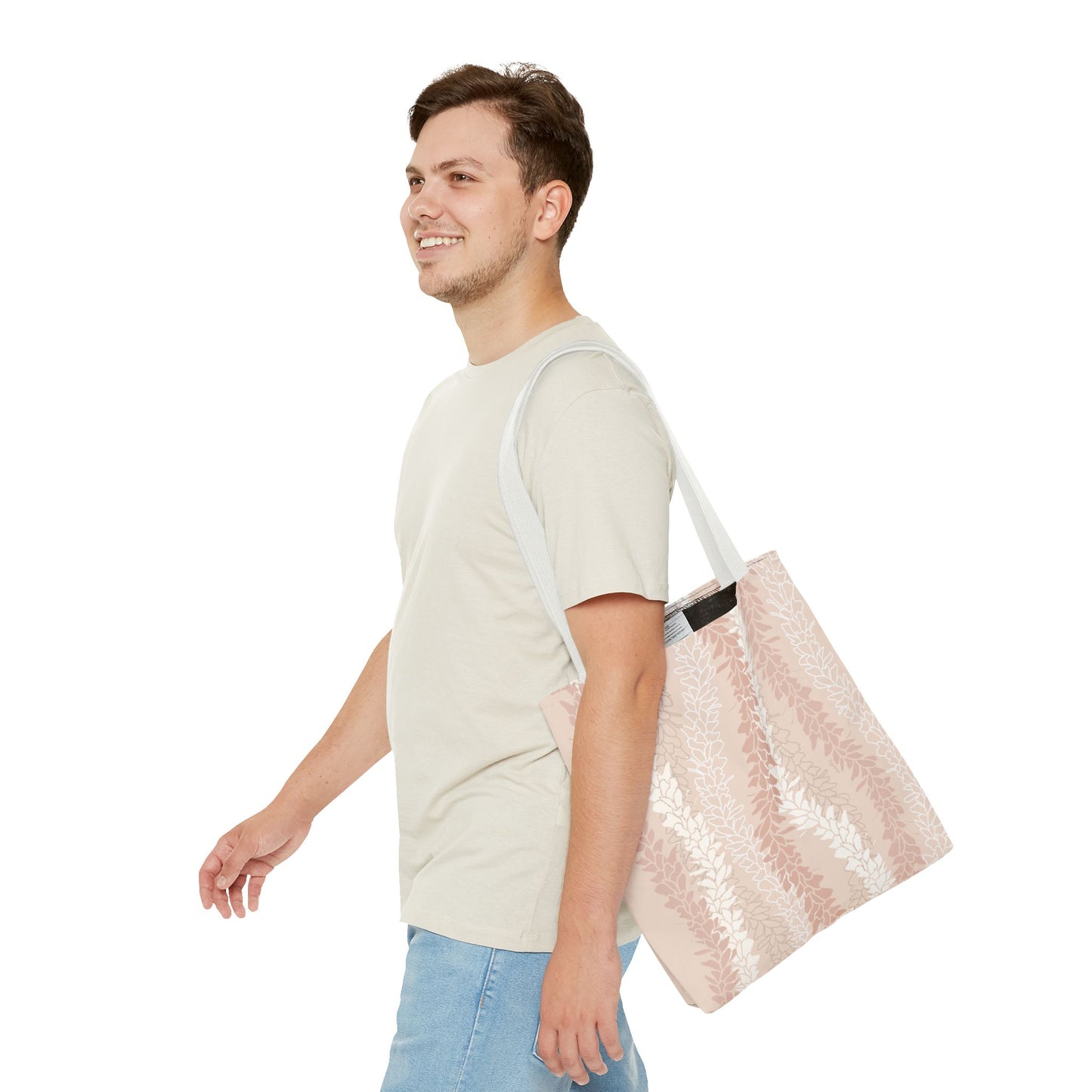 Tote bag- White Ginger Kisses (Peach)