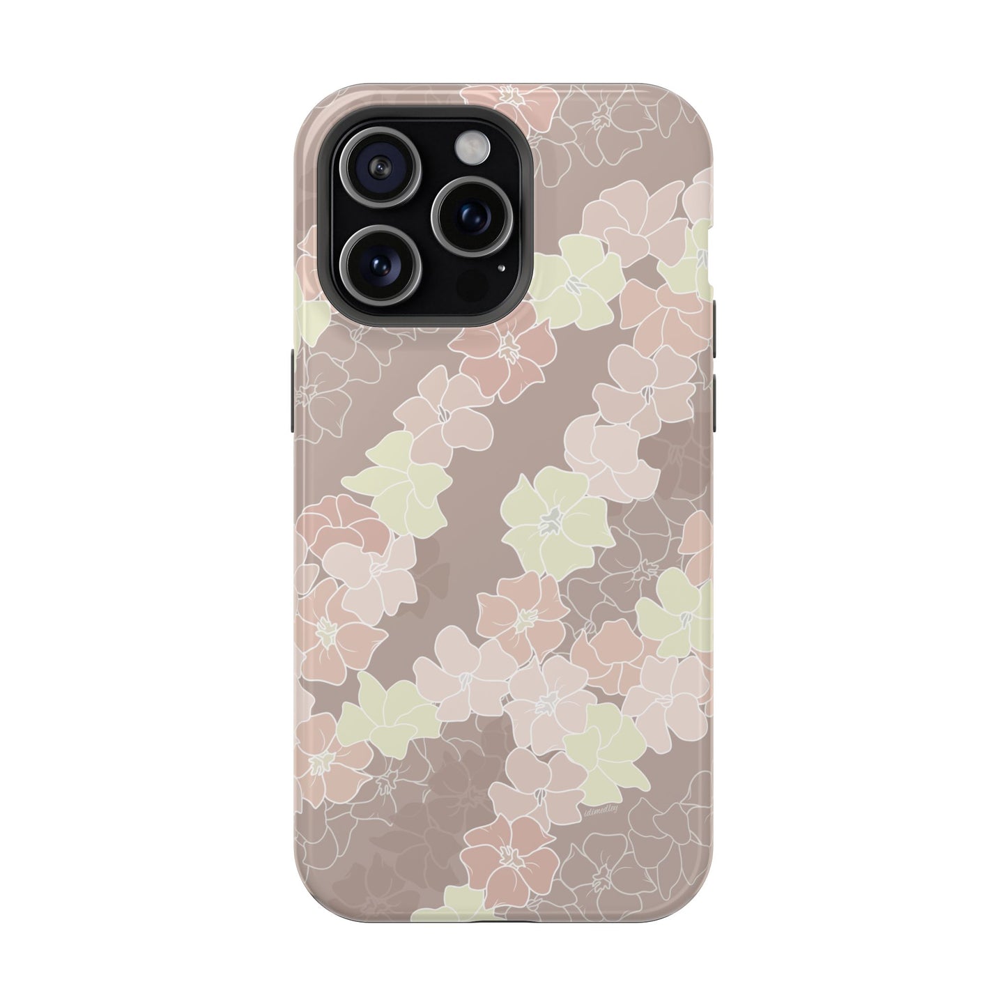 Puakenikeni En Face Flower Leis (Neutral Peaches and Beige)