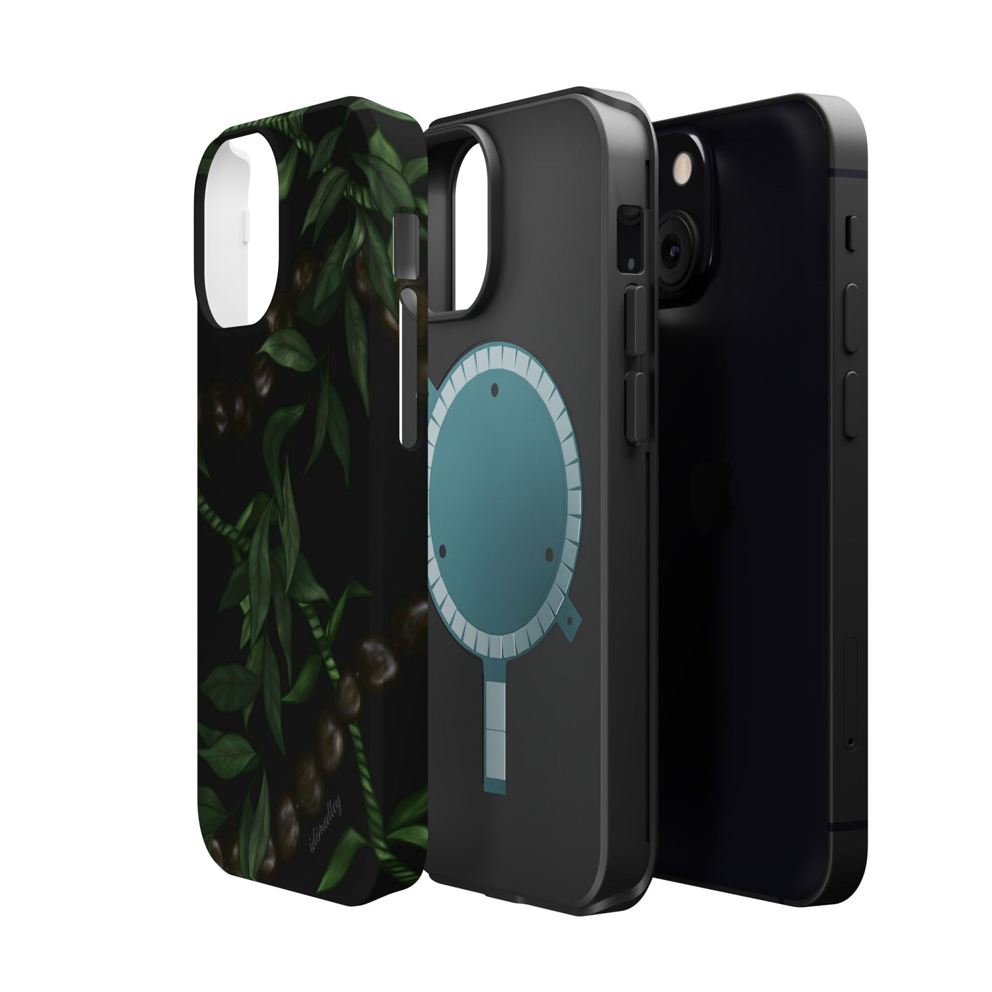 Kukui Nut, Maile, Ti Leaf Lei (Black), MAGSAFE
