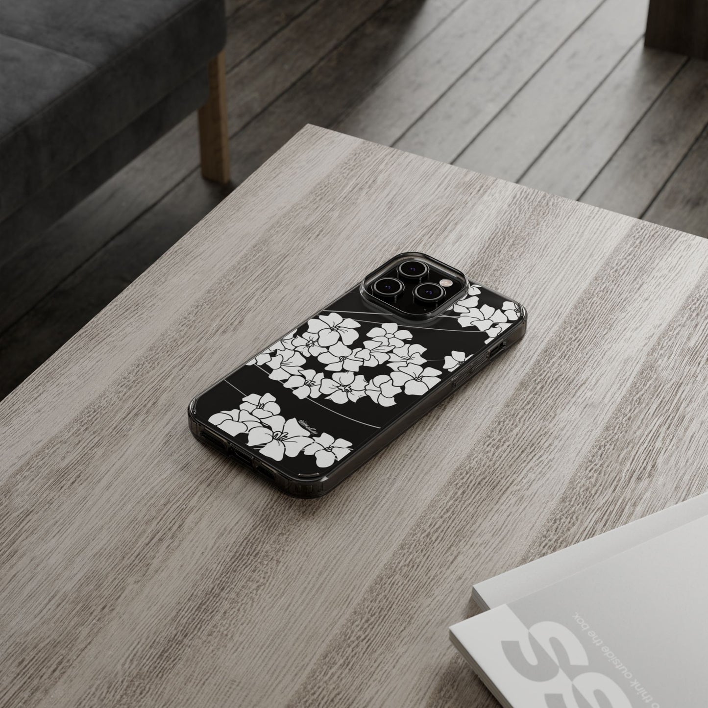 Puakenikeni En Face Flower Swirls (White) CLEAR Case