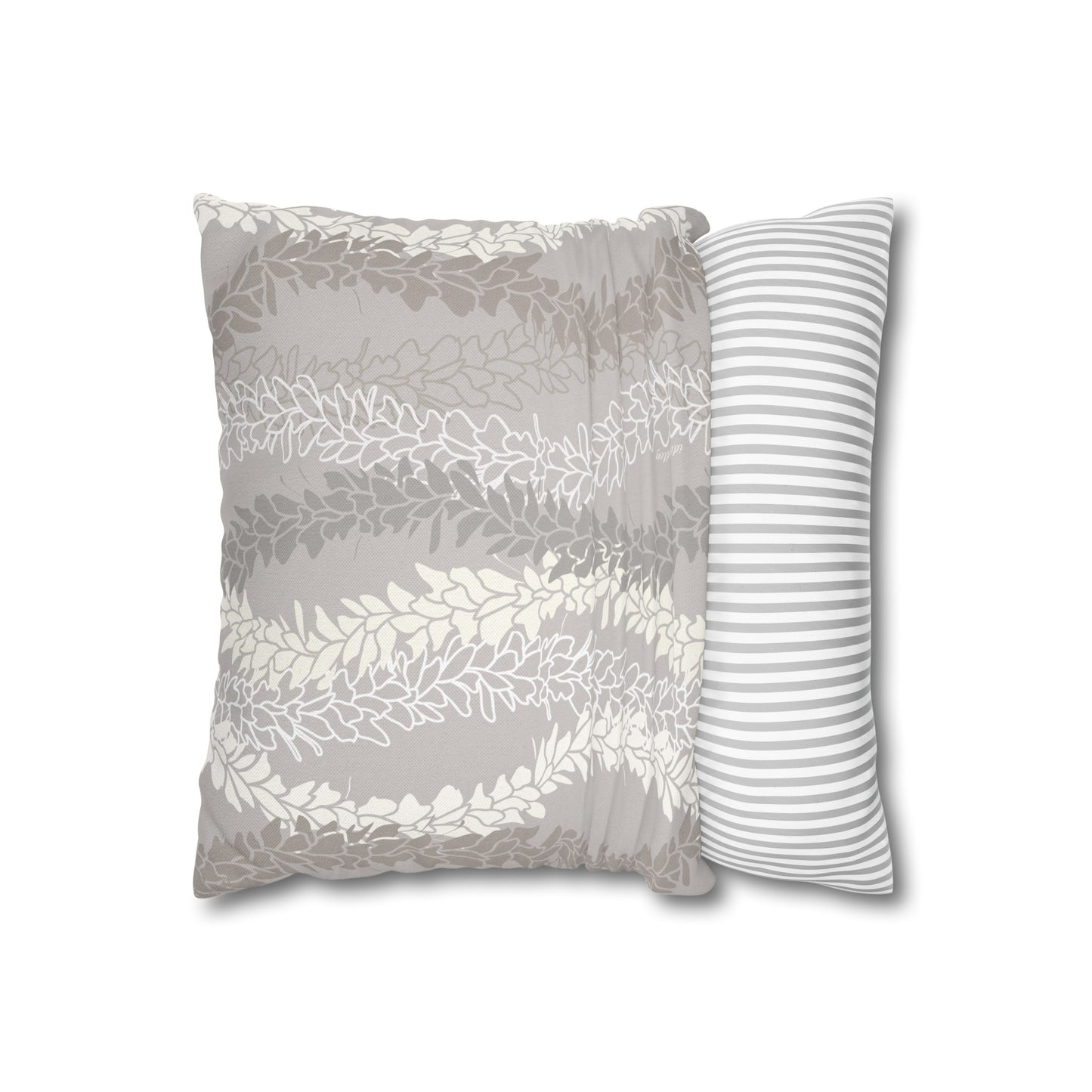 Canvas Throw Pillow Case- White Ginger Kisses (Gray)
