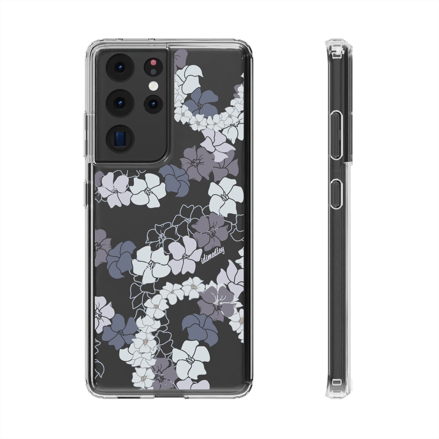 Puakenikeni En Face Flower Leis (Blue and Purple) CLEAR Case