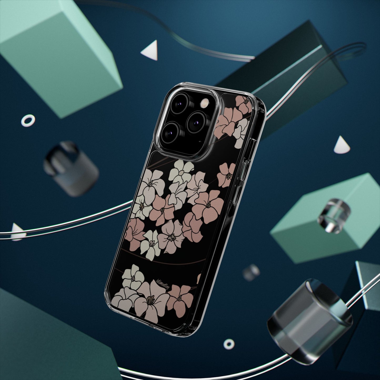 Puakenikeni En Face Flower Swirls (Peachy Pinks) CLEAR Case