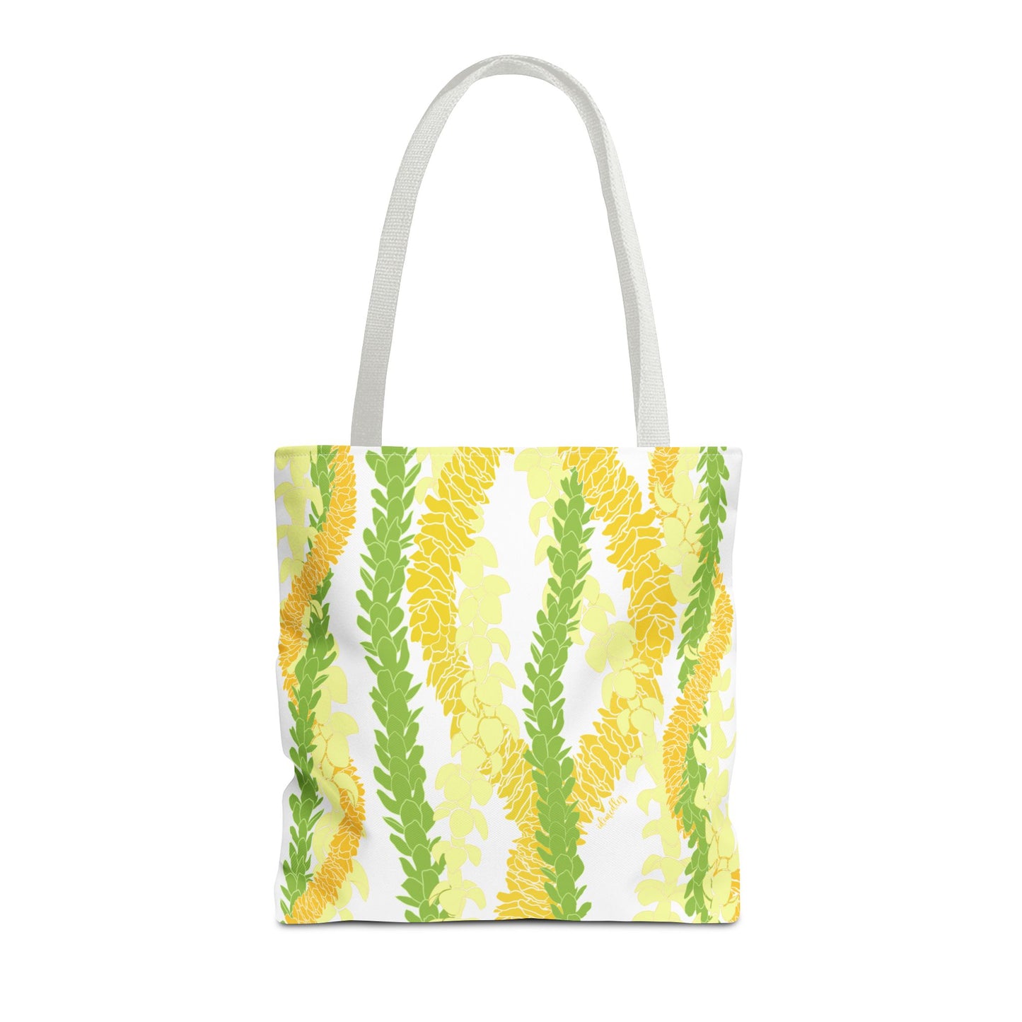 Tote bag- Triple Strand Ilima, Pakalana and Puakenikeni Ilima Leis (White)