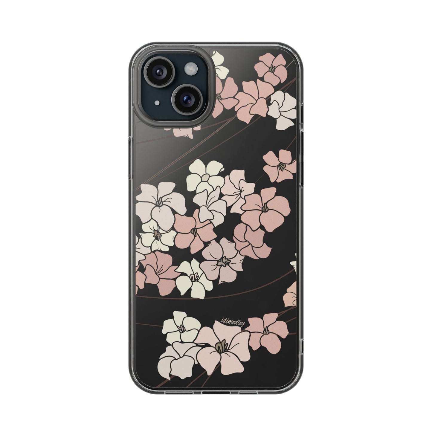 Puakenikeni En Face Flower Swirls (Peachy Pinks) CLEAR Case