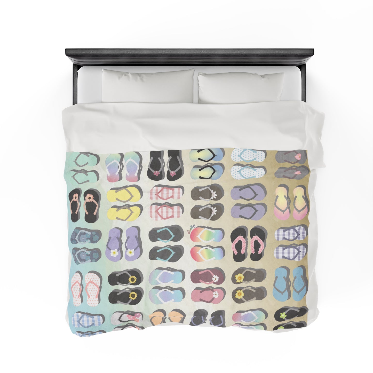 Velveteen Blanket- Sandy Pua Toes in my Rubbah Slippahs
