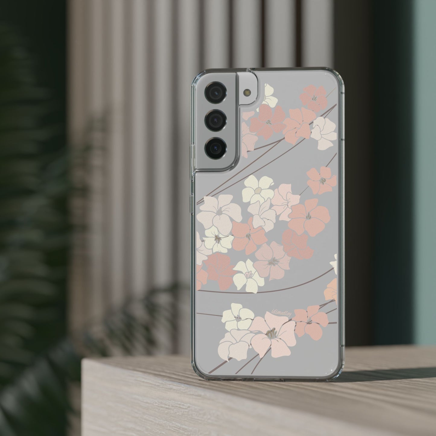 Puakenikeni En Face Flower Swirls (Peachy Pinks) CLEAR Case