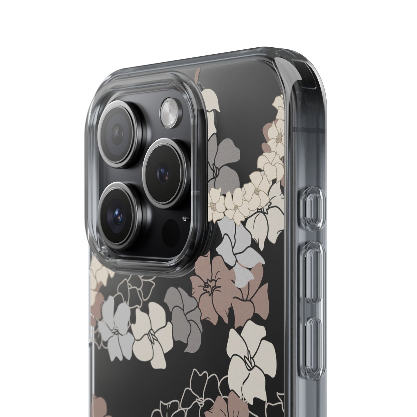 Puakenikeni En Face Flower Leis (Brown and Gray Neutrals) CLEAR Case