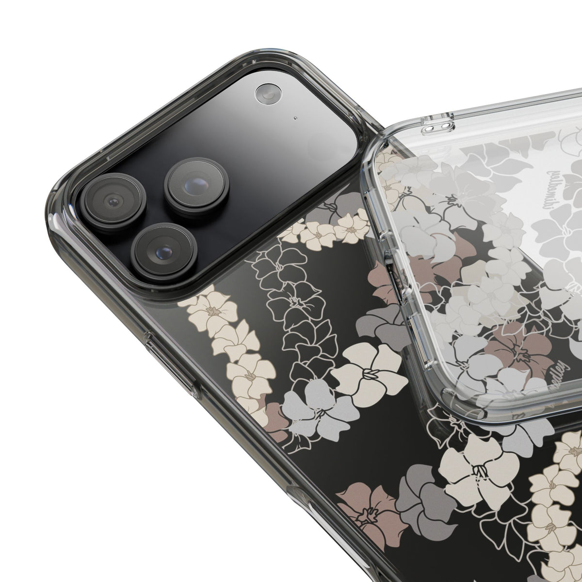 Puakenikeni En Face Flower Leis (Brown and Gray Neutrals) CLEAR Case