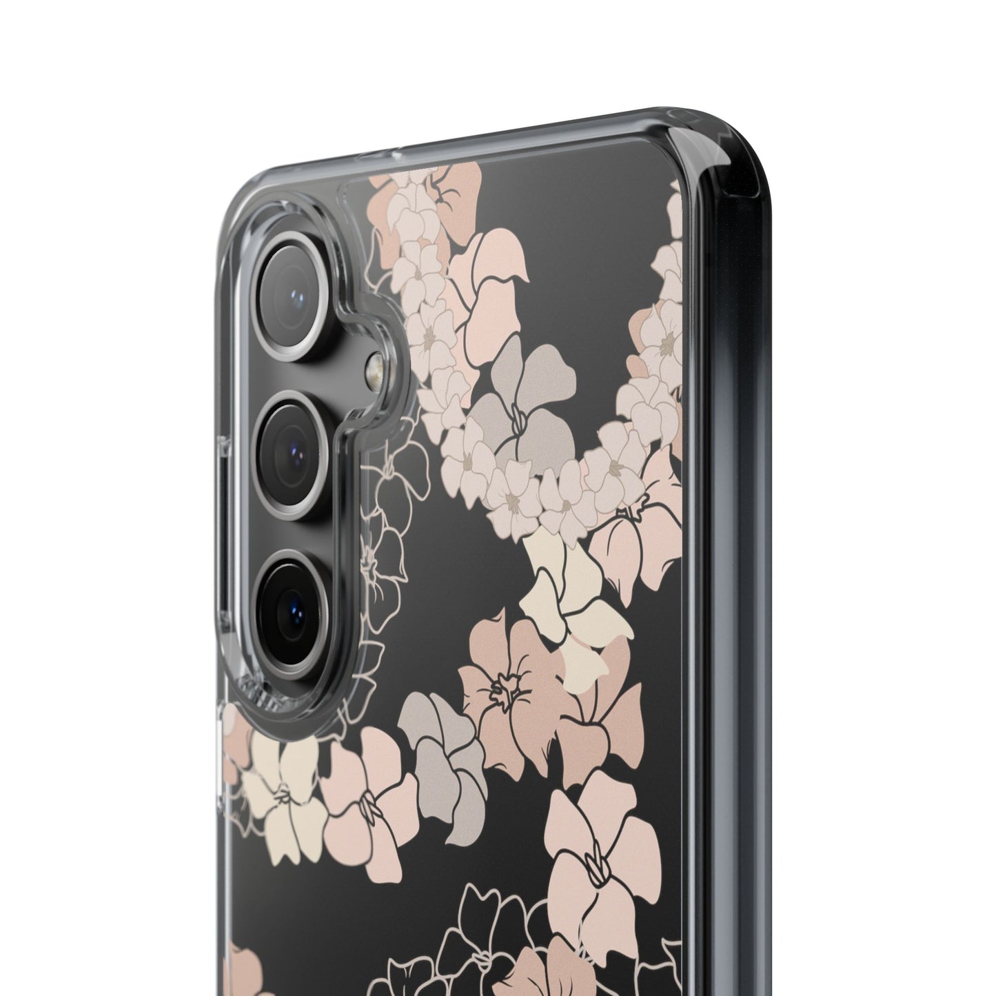 Puakenikeni En Face Flower Leis (Peachy Pinks) CLEAR Case