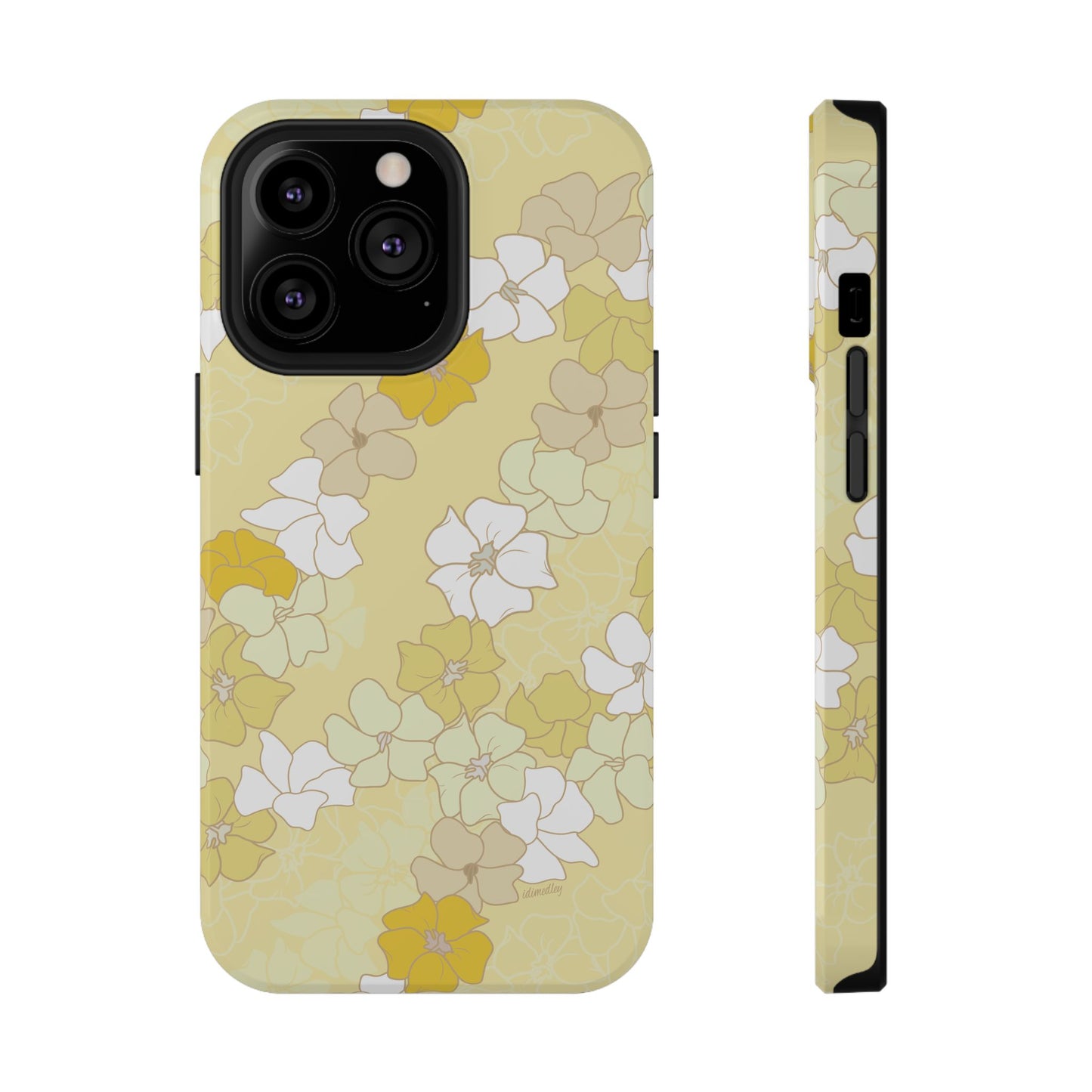 Puakenikeni En Face Flower Leis (Yellow)
