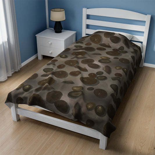 Velveteen Blanket- Lil Opihi Brown