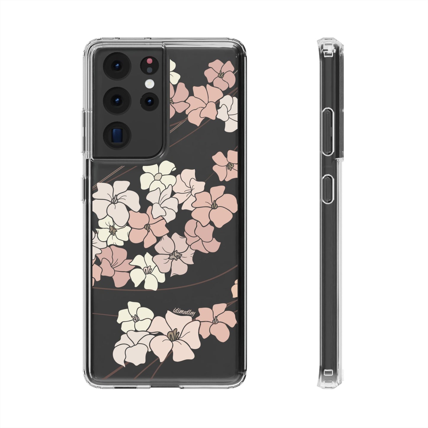 Puakenikeni En Face Flower Swirls (Peachy Pinks) CLEAR Case