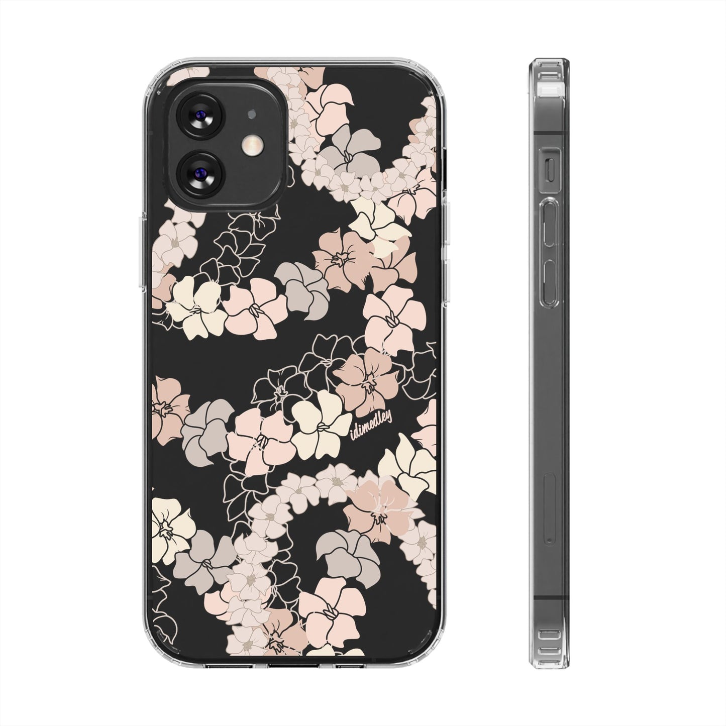 Puakenikeni En Face Flower Leis (Peachy Pinks) CLEAR Case