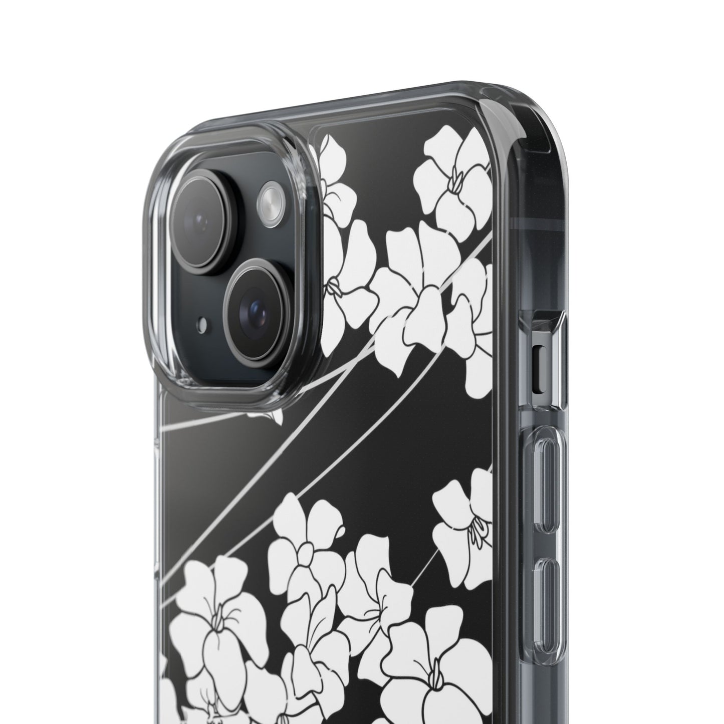 Puakenikeni En Face Flower Swirls (White) CLEAR Case