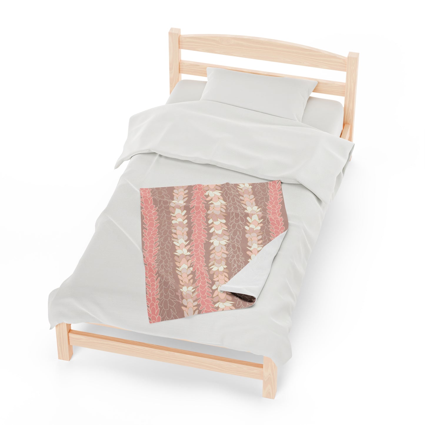 Velveteen Blanket- Pakalana Stringing Peach