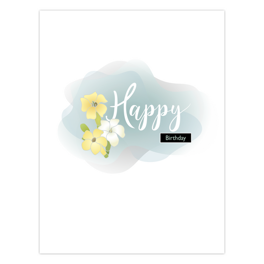 Greeting Cards (1, 5, 10 or 25 Pack)- Puakenikeni Flowers, Happy Birthday