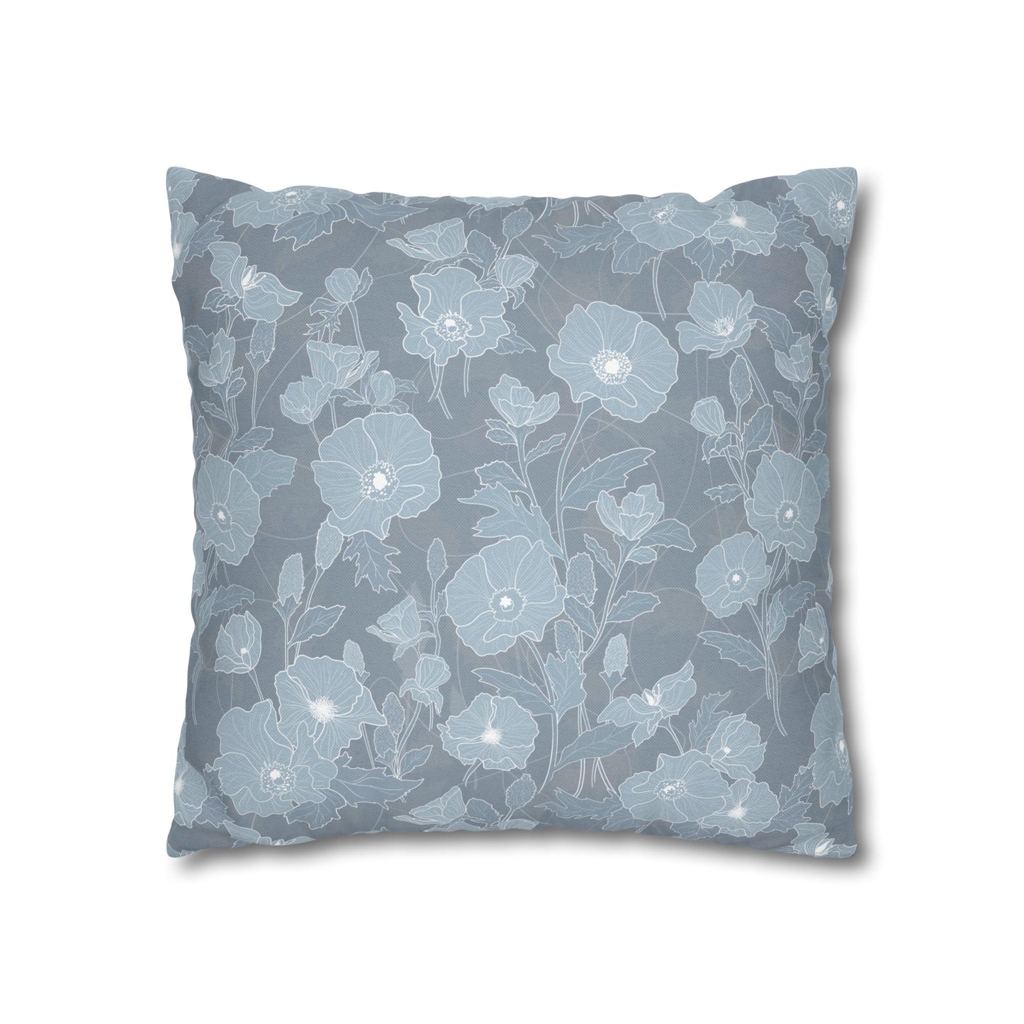 Canvas Throw Pillow Case- Pua Kala in Blue