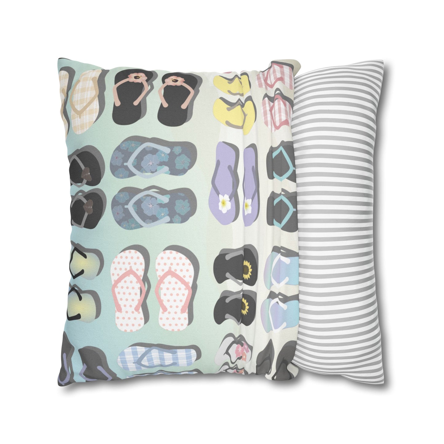 Canvas Throw Pillow Case- Sandy Pua Toes in My Rubbah Slippahs