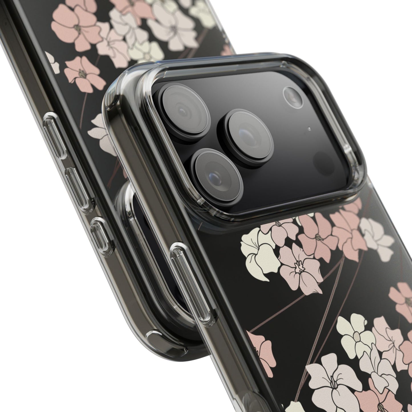Puakenikeni En Face Flower Swirls in Peachy Pinks CLEAR Case