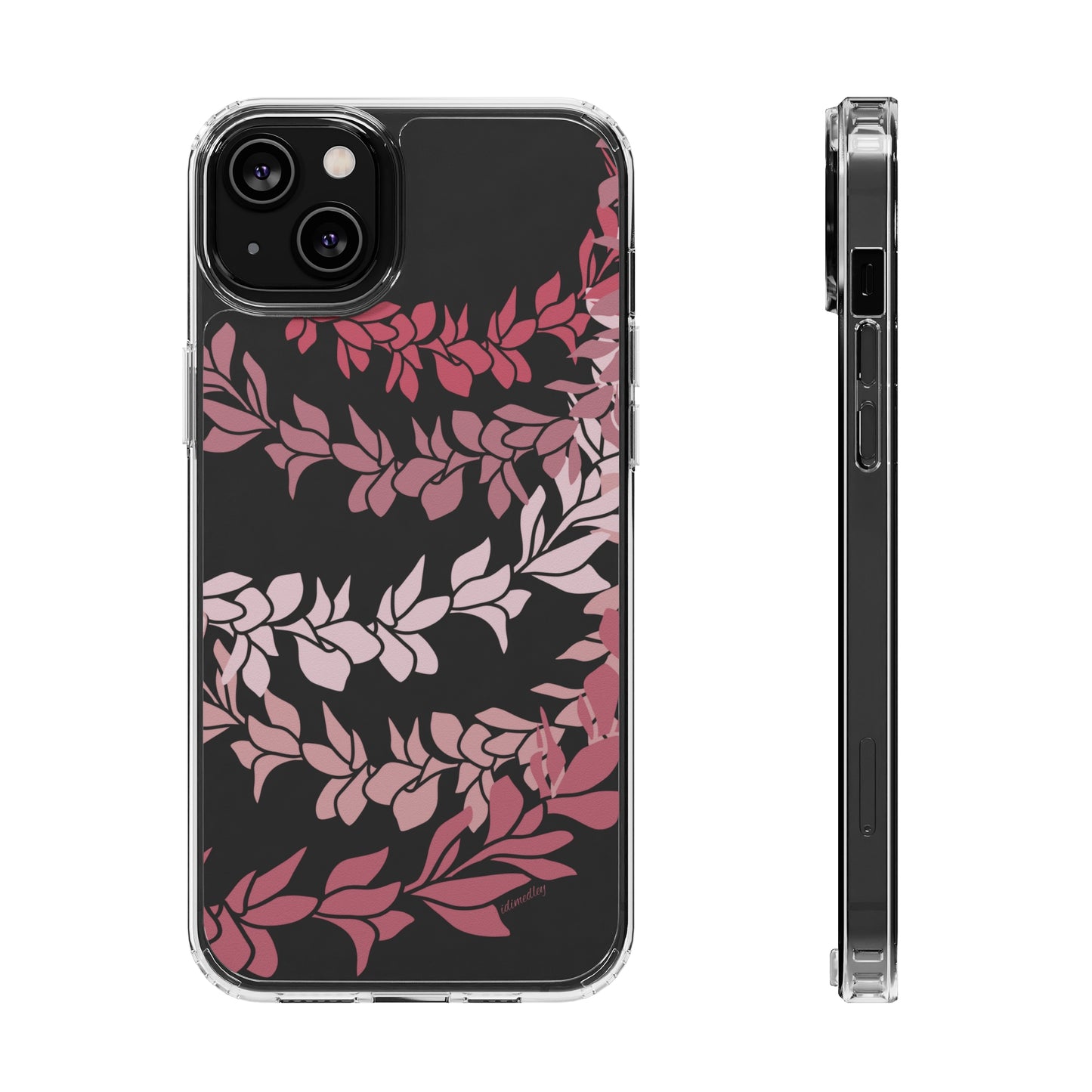 Pink Plumeria Flower Leis CLEAR Case