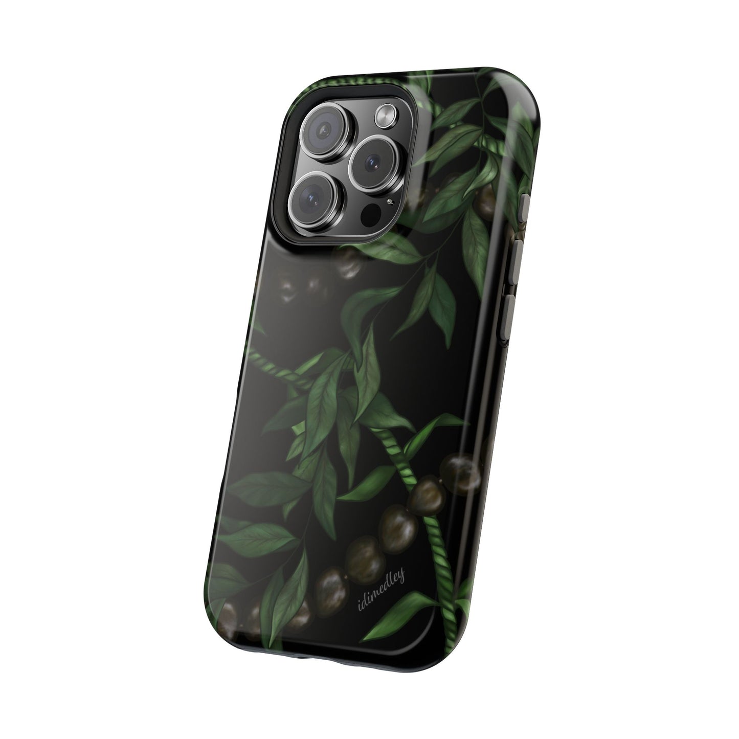Kukui Nut, Maile, Ti Leaf Lei (Black), MAGSAFE