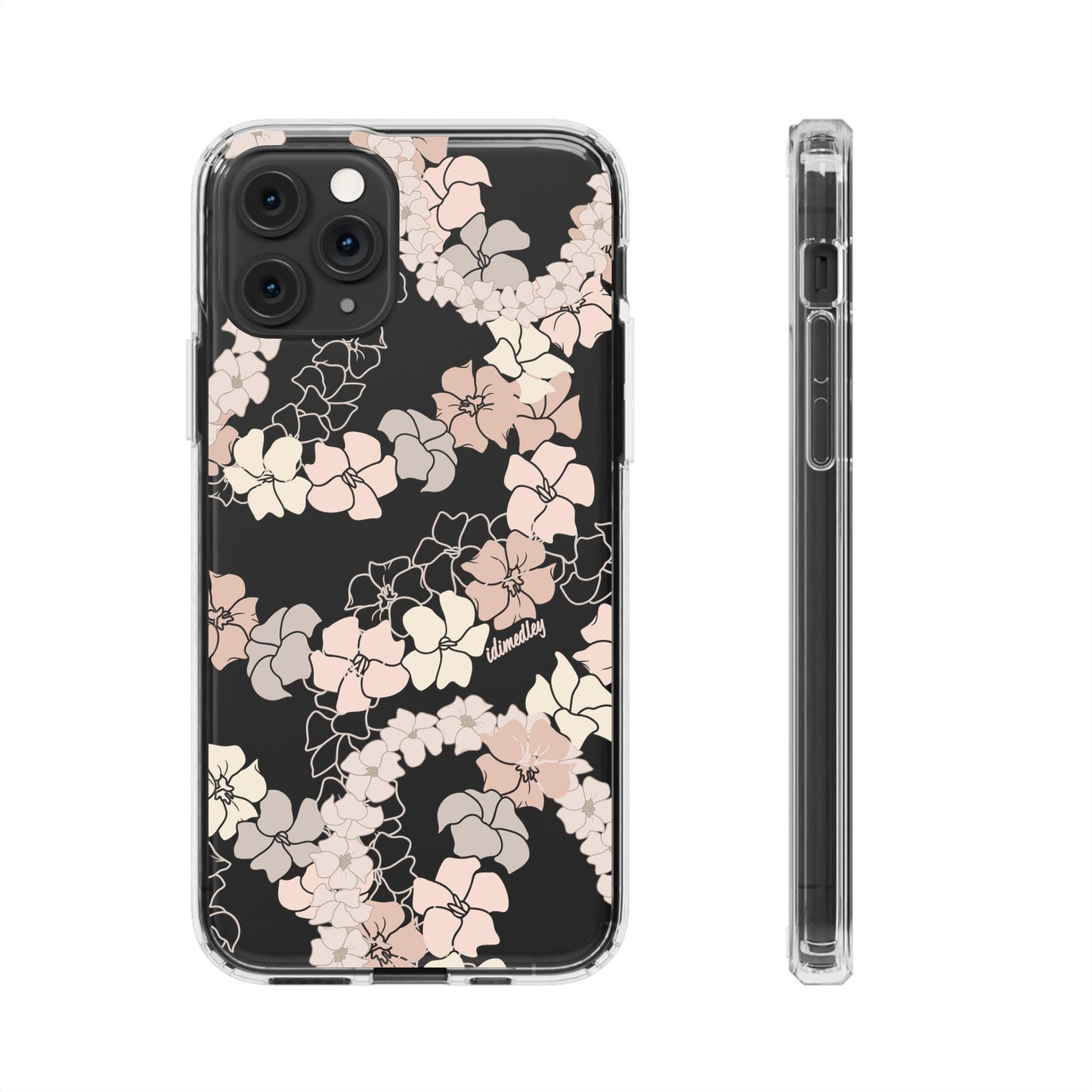 Puakenikeni En Face Flower Leis (Peachy Pinks) CLEAR Case