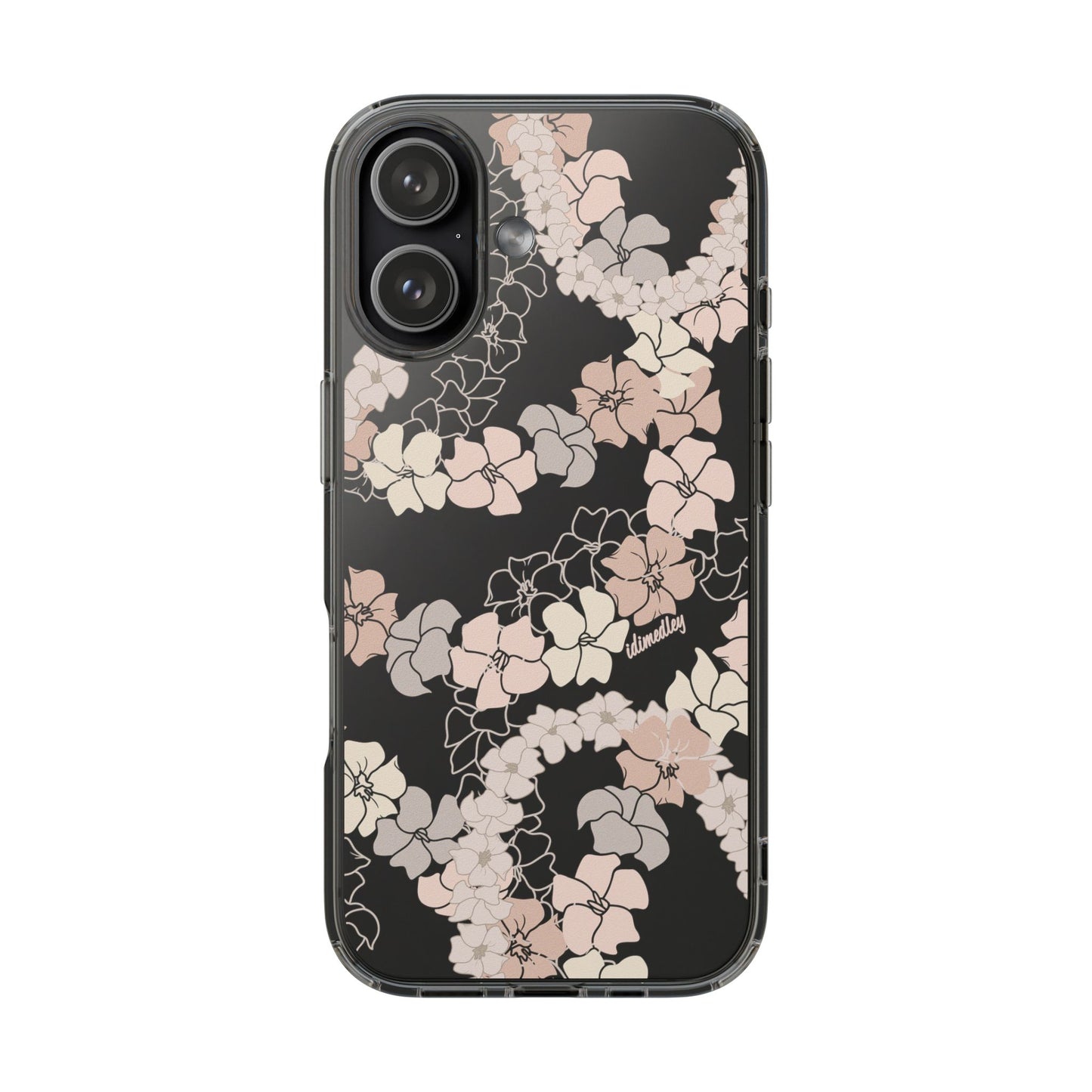 Puakenikeni En Face Flower Leis (Peachy Pinks) CLEAR Case