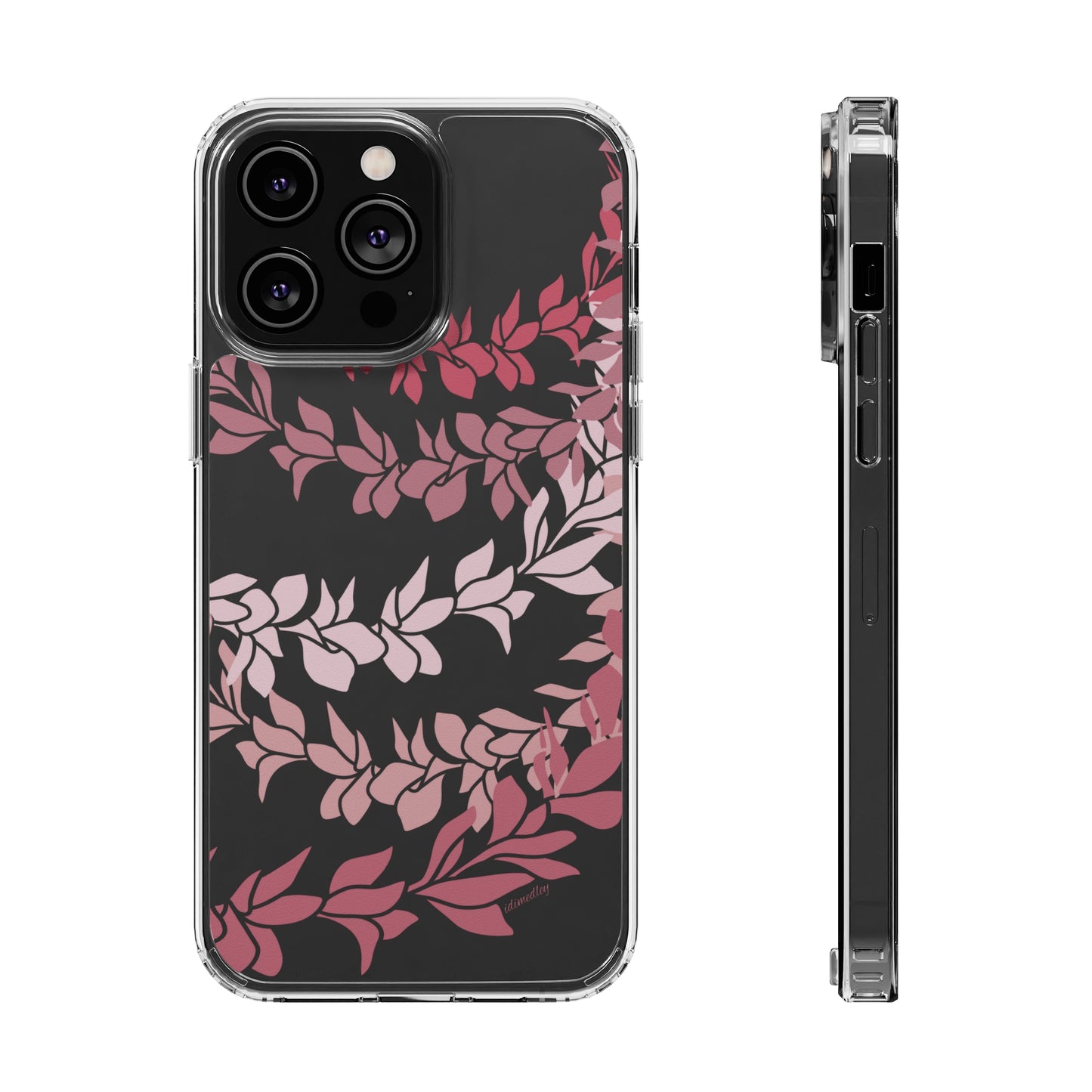 Pink Plumeria Flower Leis CLEAR Case