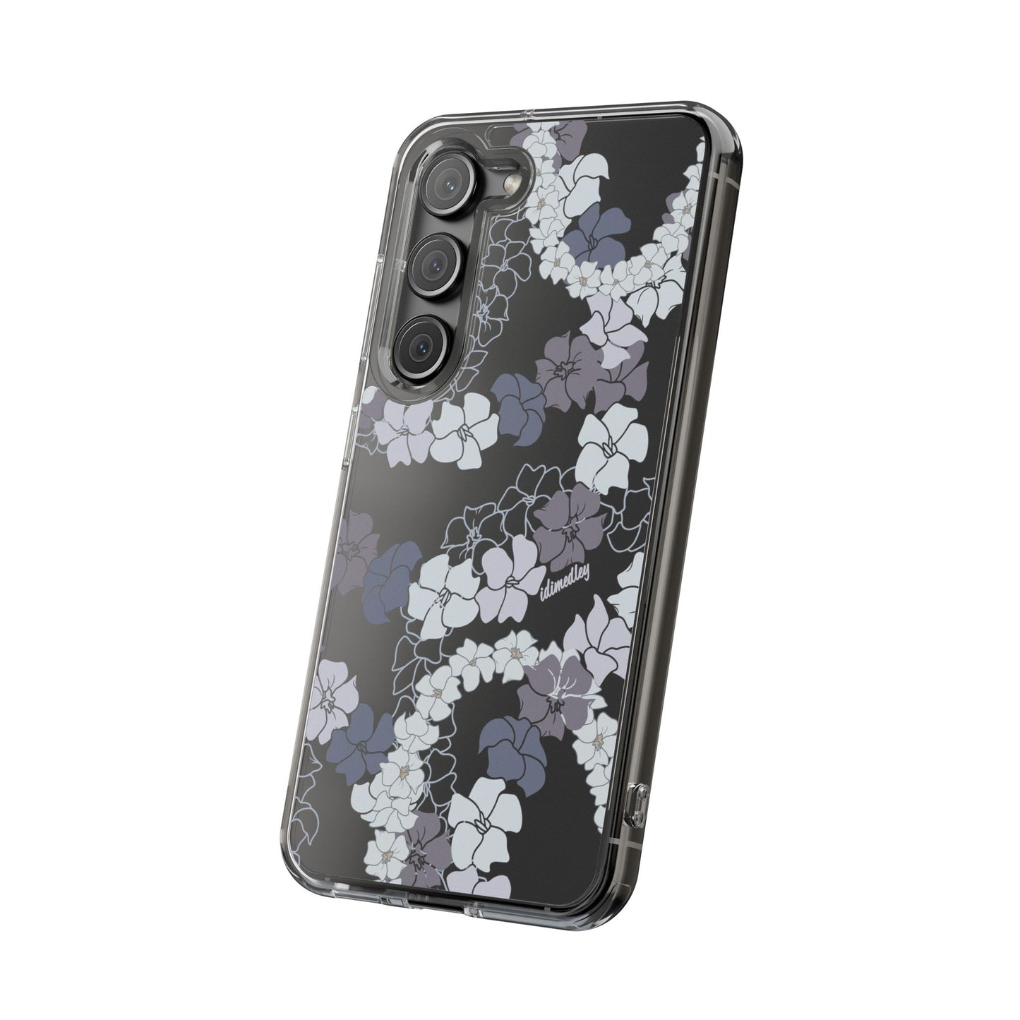 Puakenikeni En Face Flower Leis (Blue and Purple) CLEAR Case