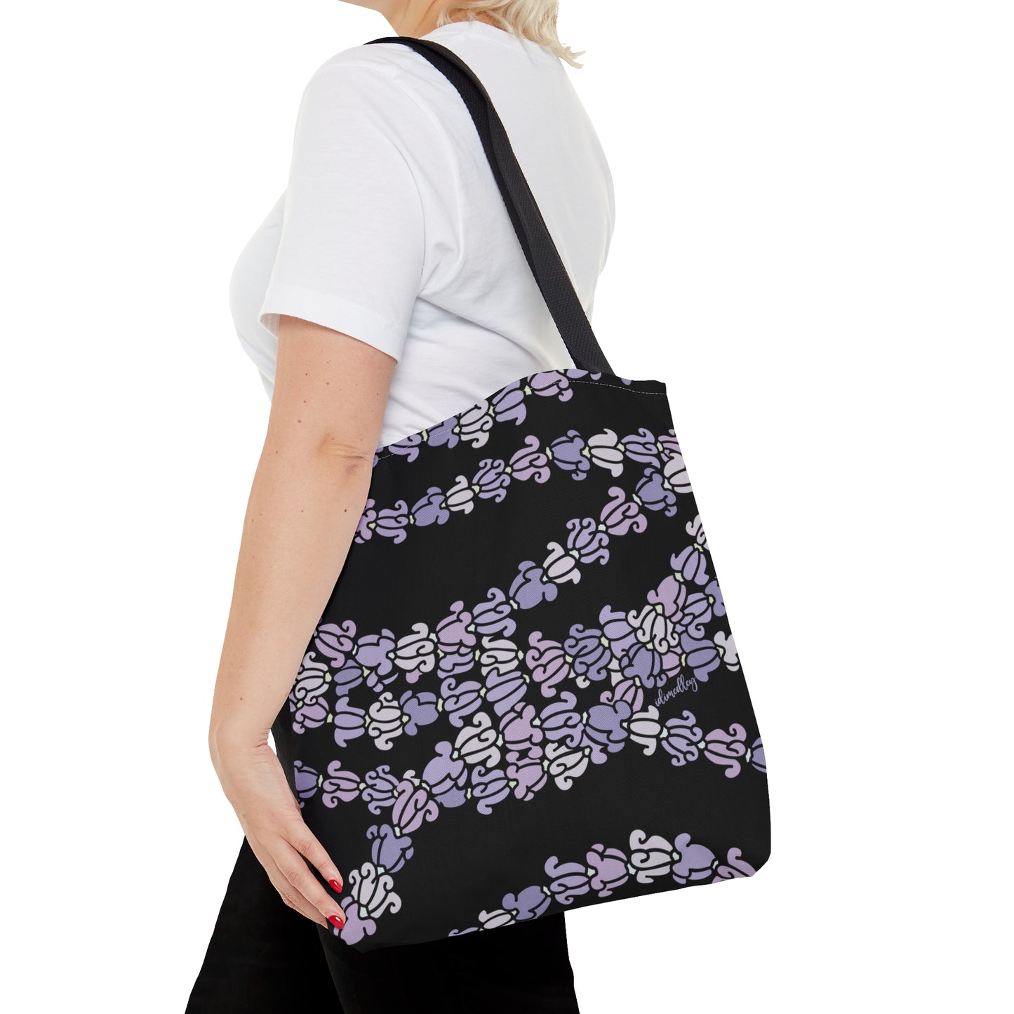 Tote bag- Crown Flower Melodies (Black)
