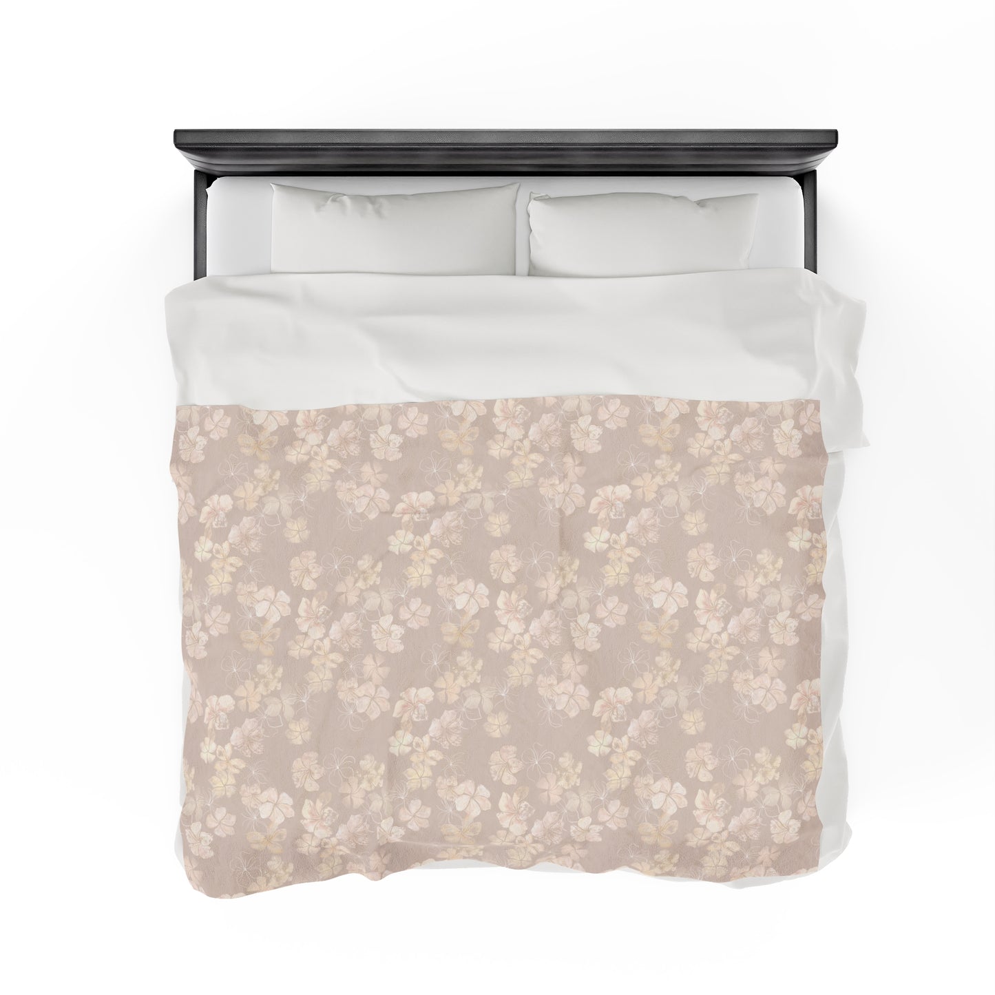 Velveteen Blanket- Plumeria Stamped Impressions