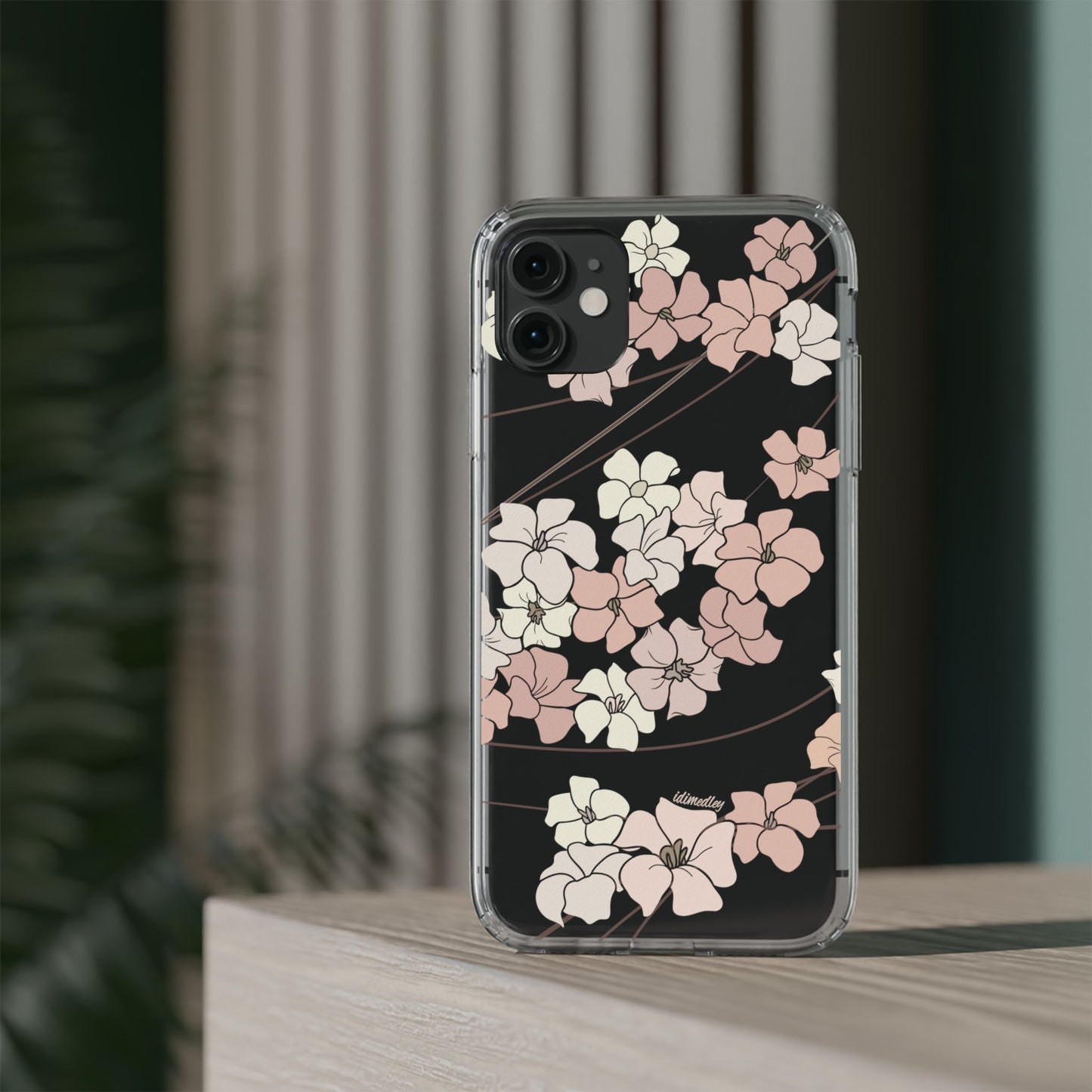 Puakenikeni En Face Flower Swirls (Peachy Pinks) CLEAR Case