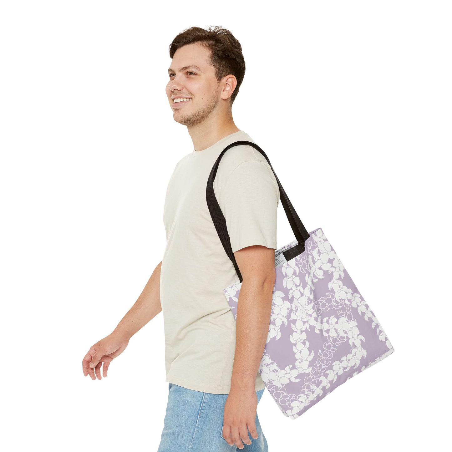 Tote Bag- Puakenikeni Curvilinear Lei (Pinky Periwinkle)
