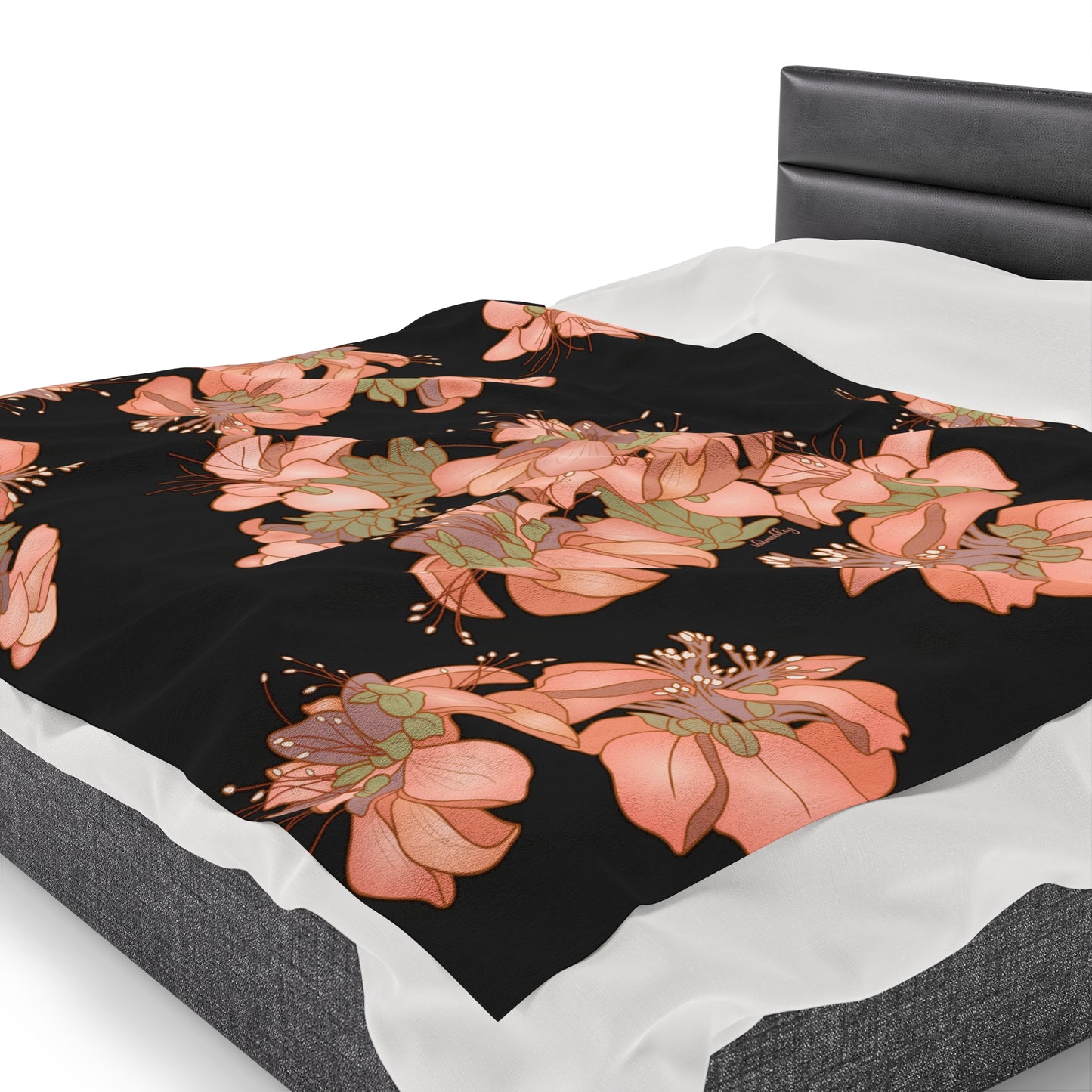 Velveteen Blanket- Hawaiian Wili Wili Flower