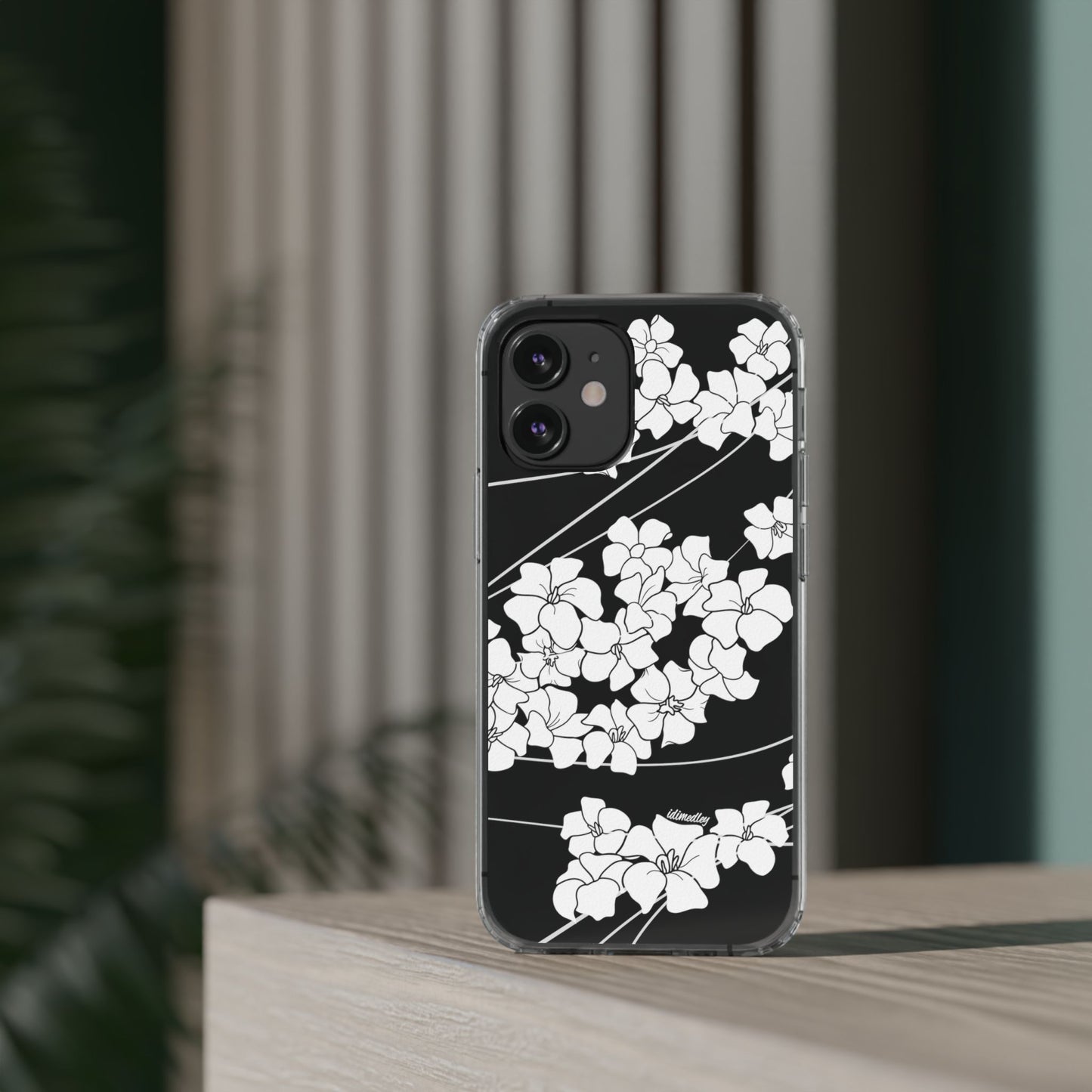 Puakenikeni En Face Flower Swirls (White) CLEAR Case