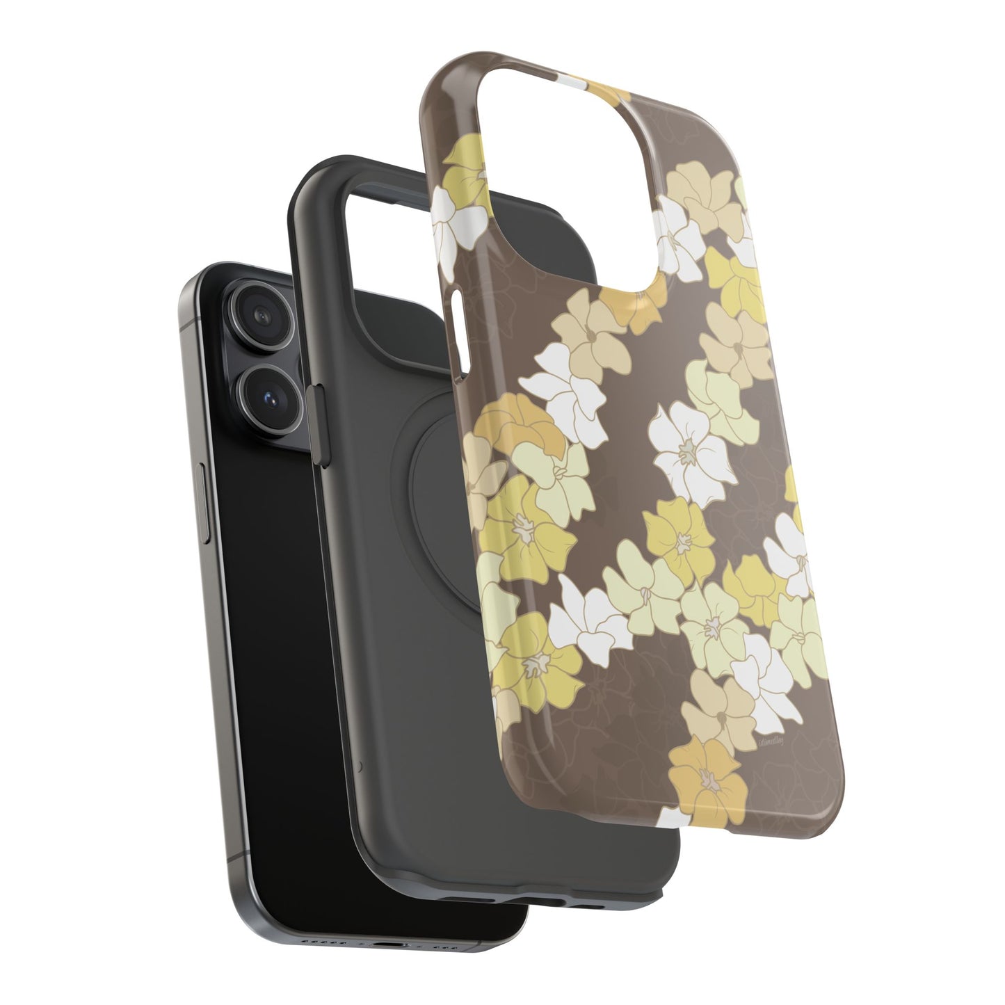 Puakenikeni En Face Flower Leis (Brown)