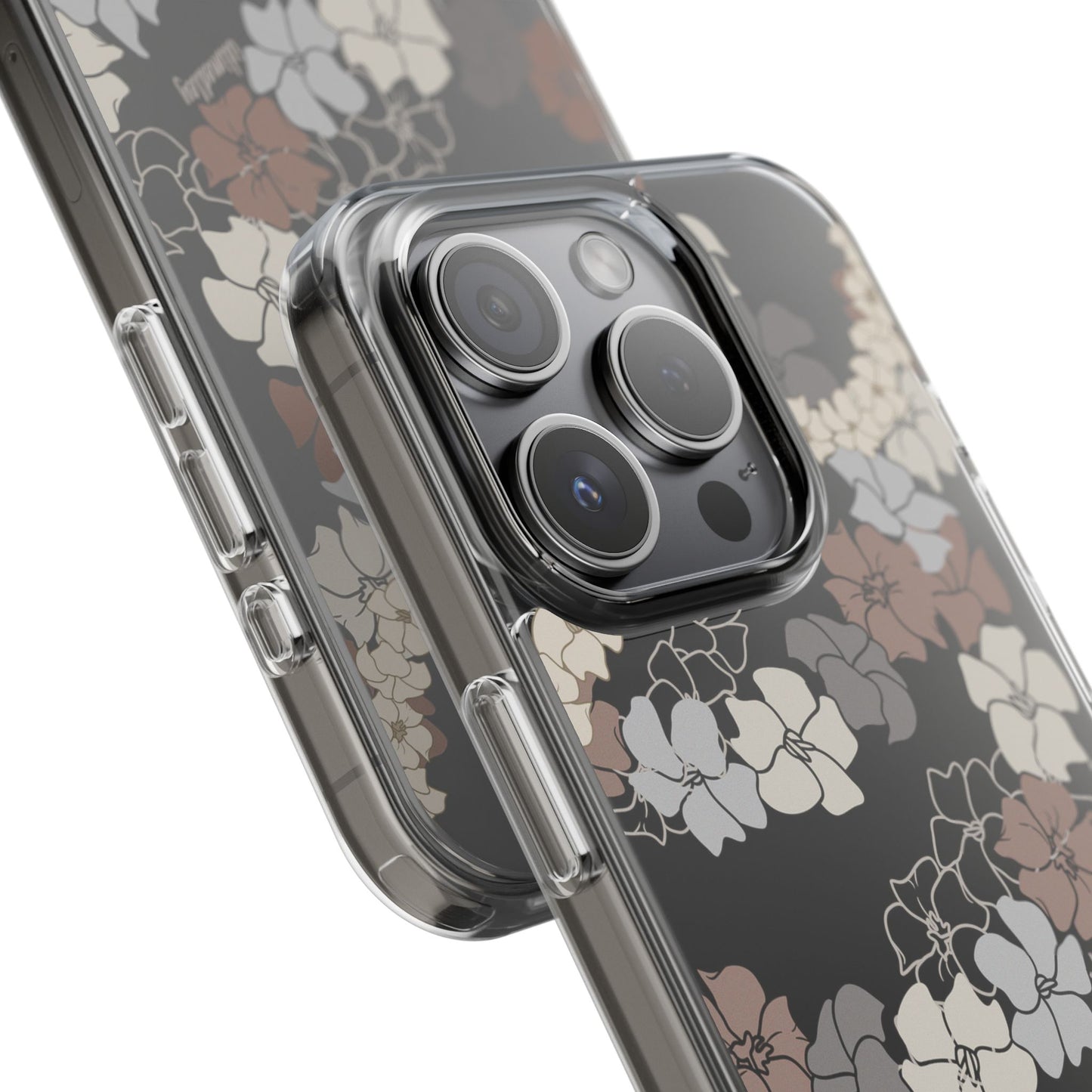 Puakenikeni En Face Flower Leis (Brown and Gray Neutrals) CLEAR Case