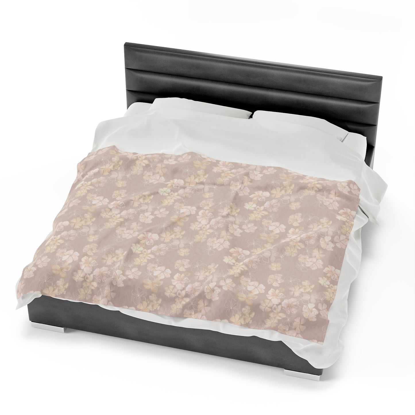 Velveteen Blanket- Plumeria Stamped Impressions