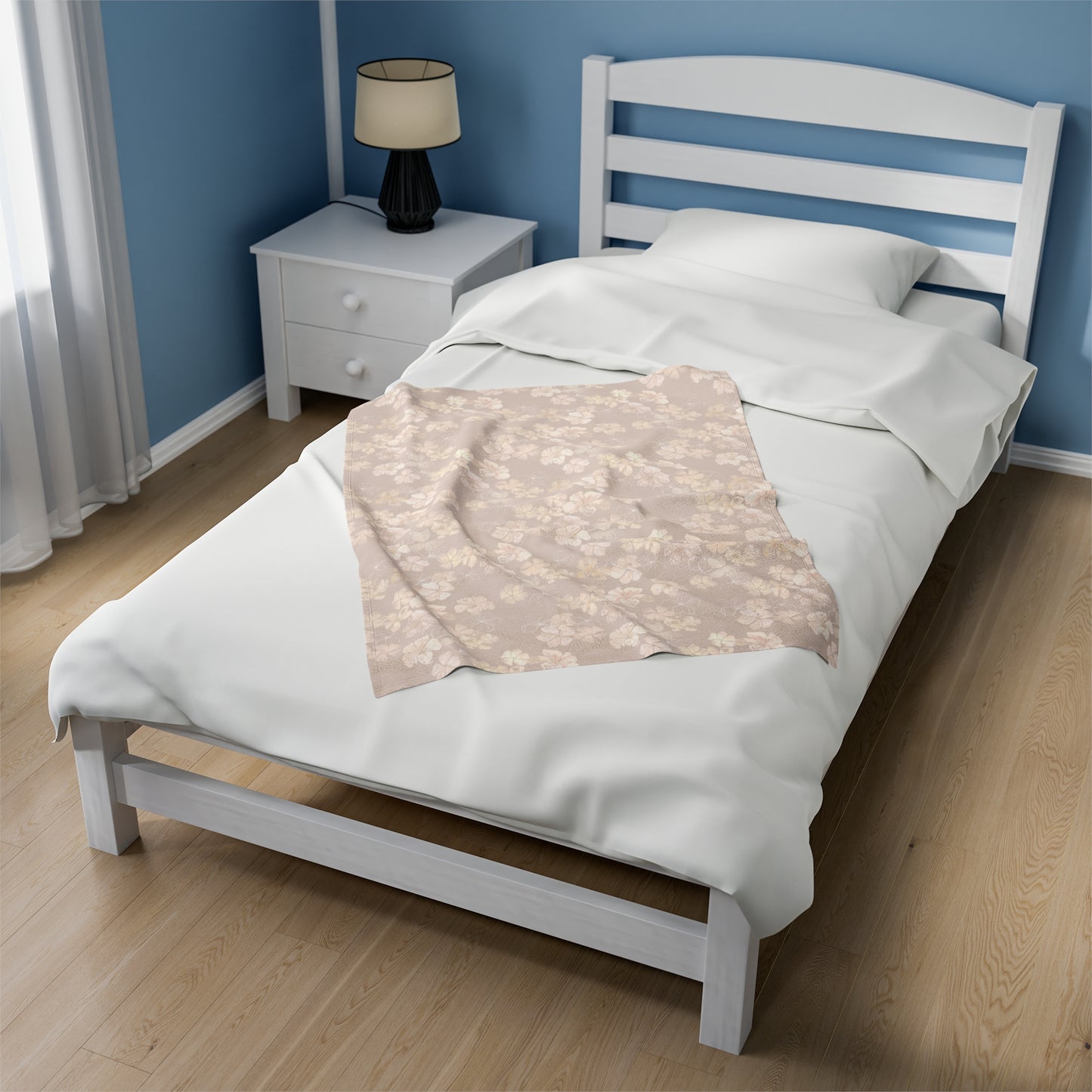 Velveteen Blanket- Plumeria Stamped Impressions